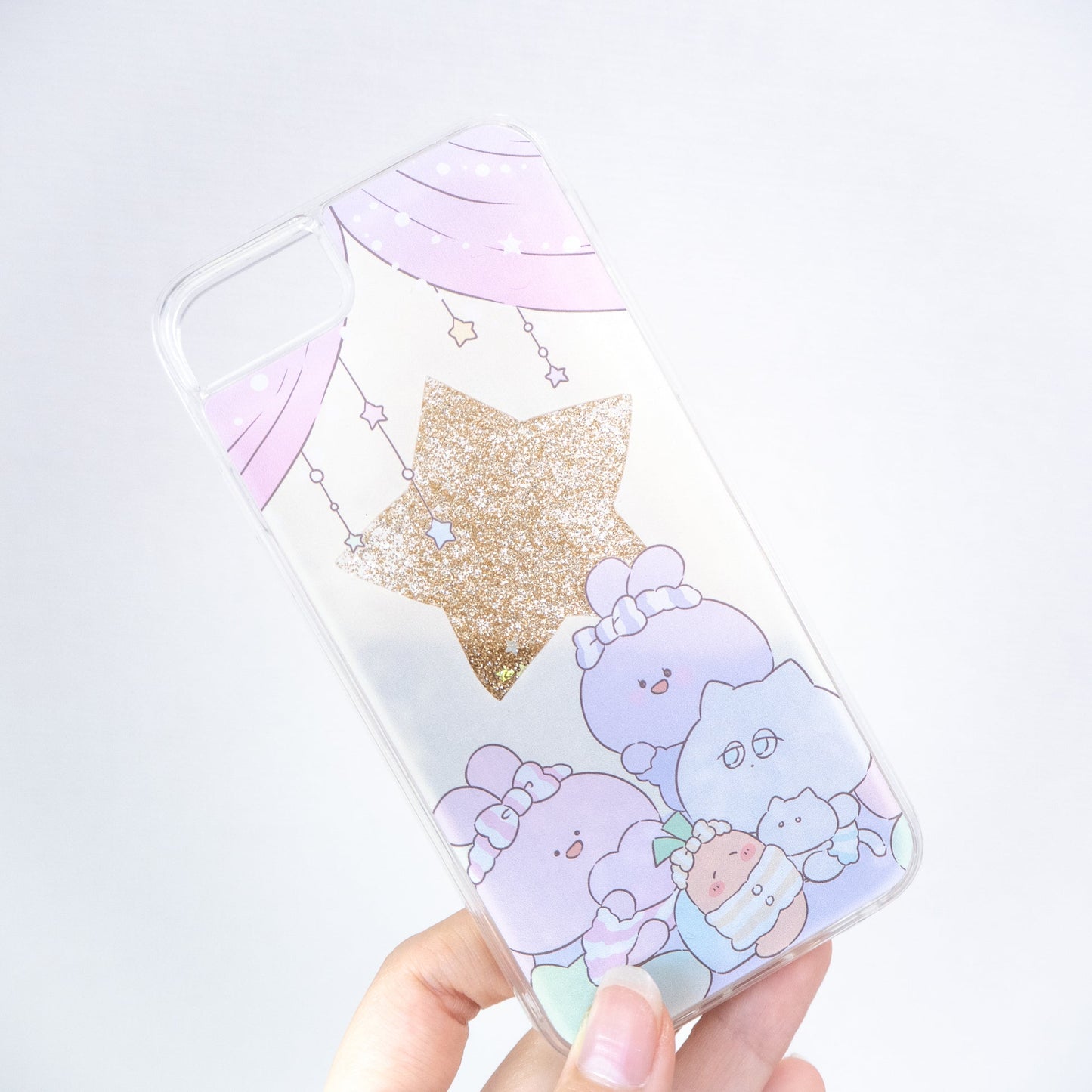 [ASAMIMI-CHAN] Custodia per iPhone con glitter Twinkle Twinkle Star (Pigiama Party) [Spedito a metà ottobre]