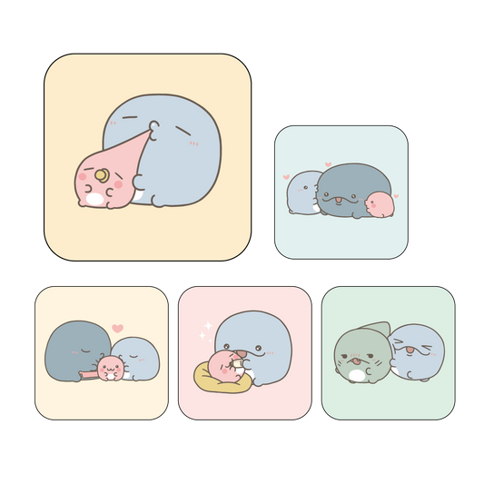 【親子イルカ】ランダム缶バッジ（全5種）【12月中旬発送】