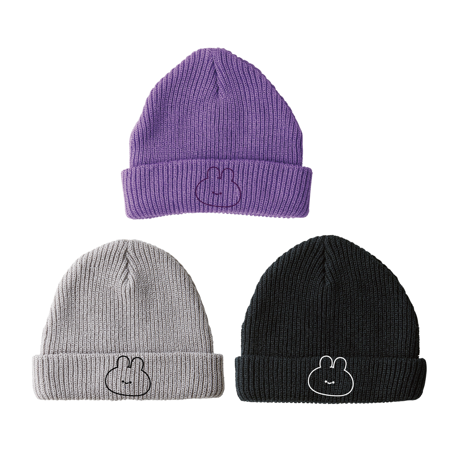 【あさみみちゃん】おかおの刺繍ニット帽【2月中旬発送】