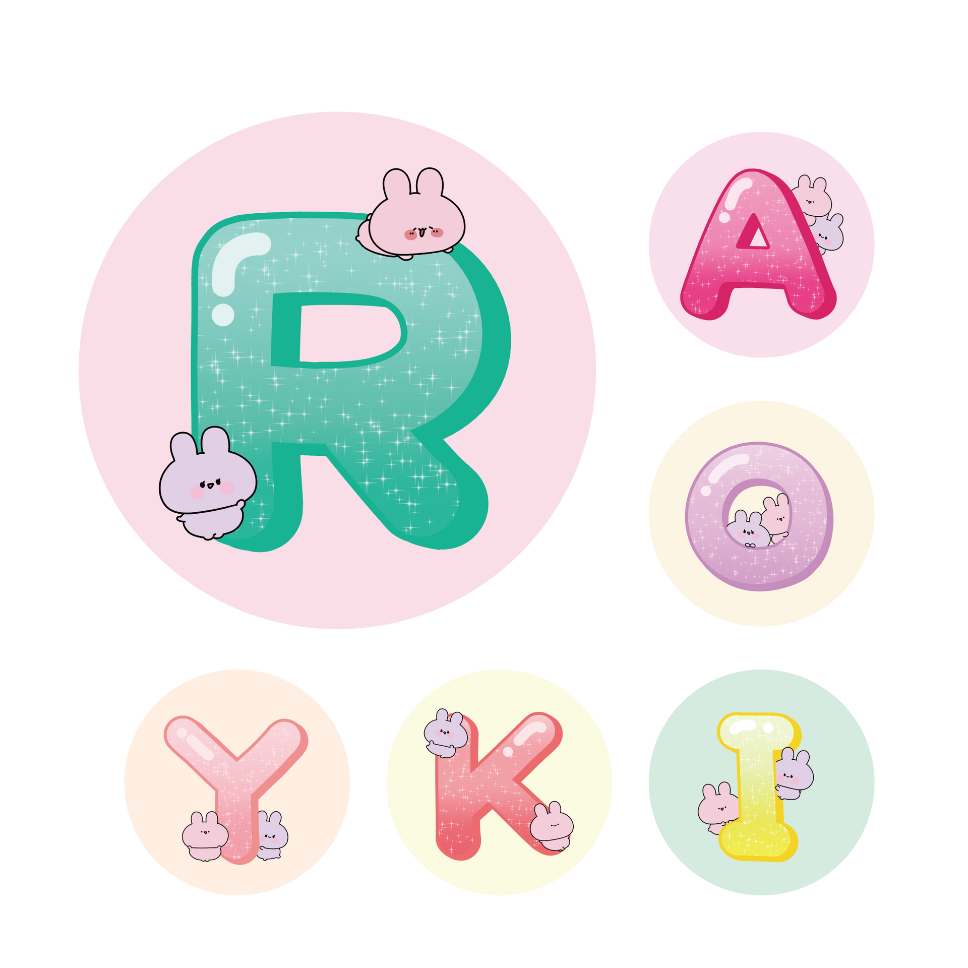 あさみみちゃん】ASAMIMI ALPHABET♡缶バッジ【10月中旬発送