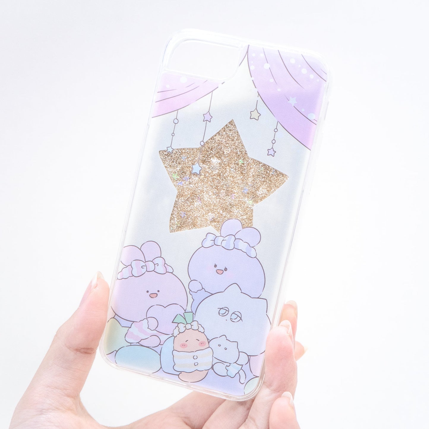 [ASAMIMI-CHAN] Custodia per iPhone con glitter Twinkle Twinkle Star (Pigiama Party) [Spedito a metà ottobre]