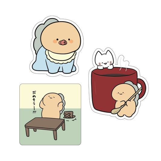 [KOMARIZAURUSU] KOMARIZAURUSU sticker (3 types) [Livré mi-mars]