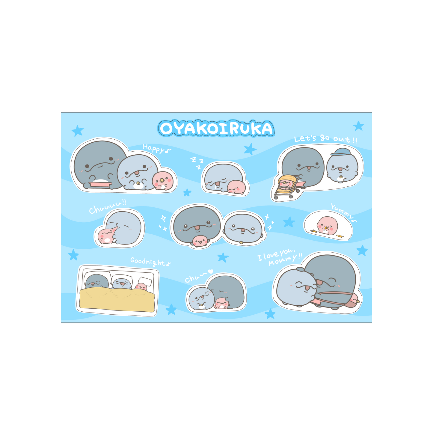 [OYAKOIRUKA] Sticker-Bogen [Versand Ende August]