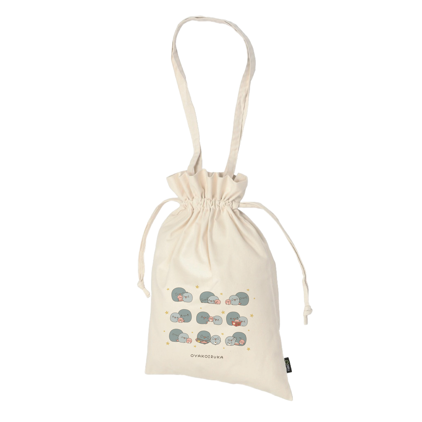 【親子イルカ】巾着バッグ【5月下旬発送】