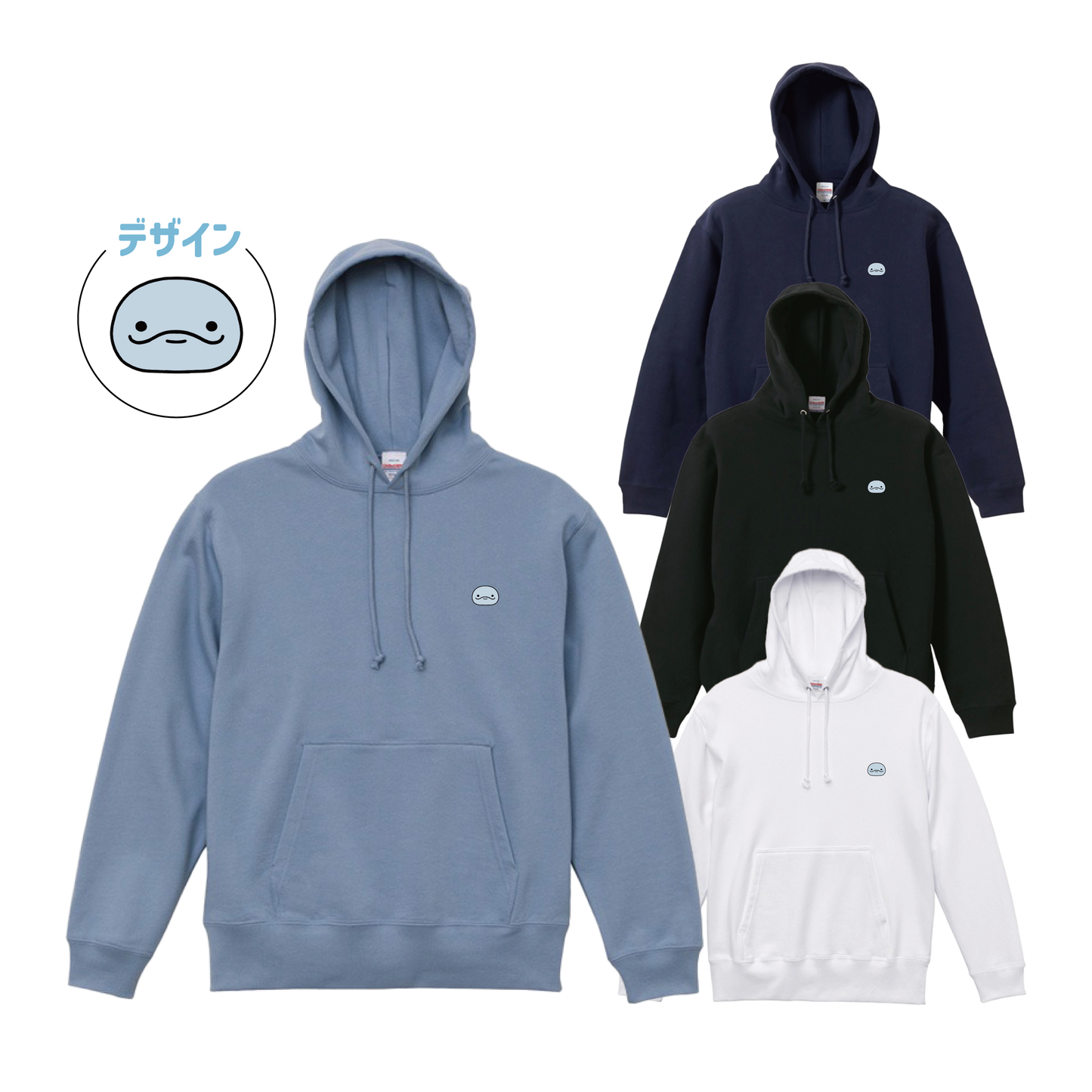 【親子イルカ】ワンポイント刺繍パーカー【1月下旬発送】