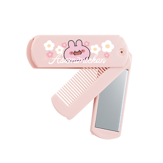 【あさみみちゃん】ミラー付き折りたたみコーム【7月下旬発送】