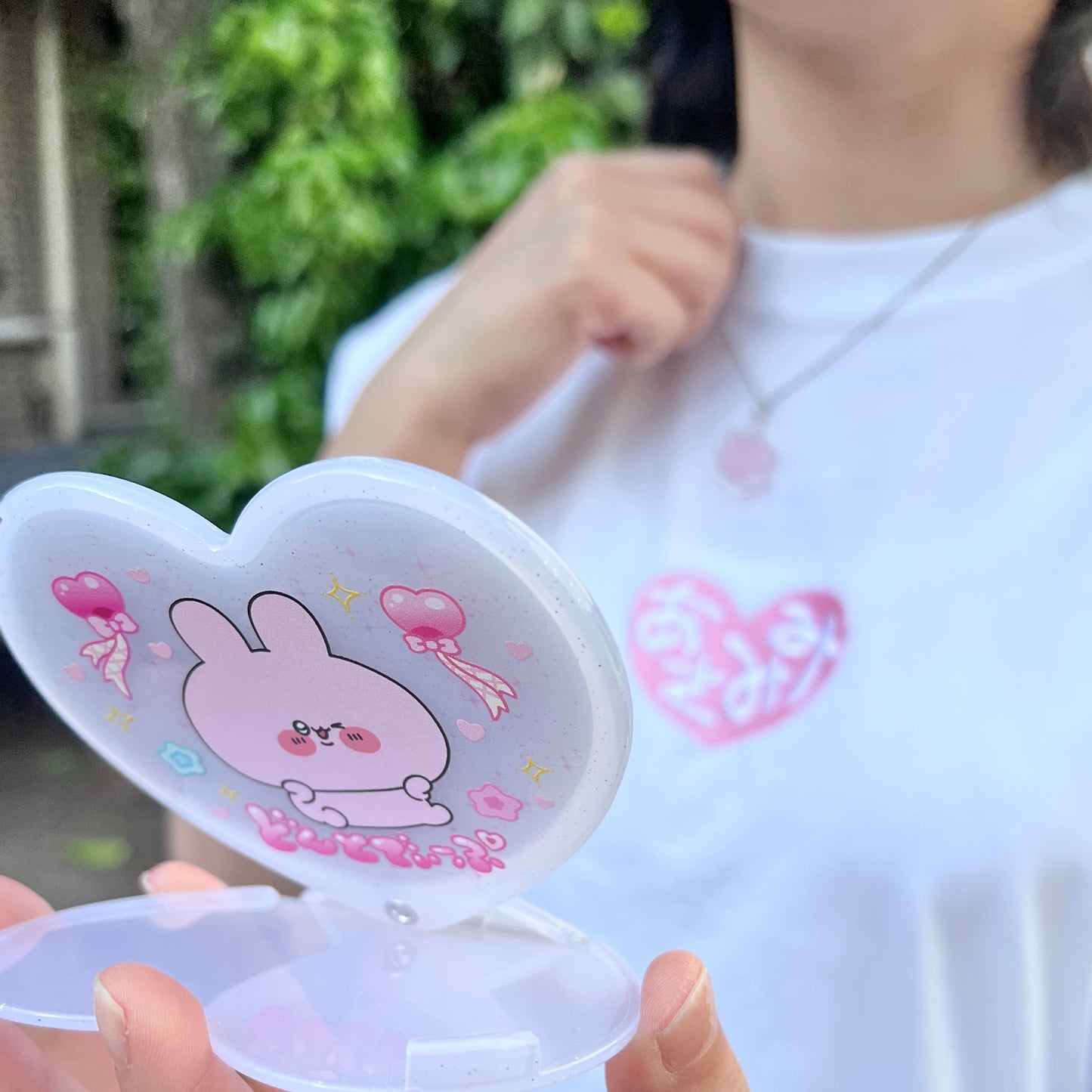 [ASAMIMICHAN] Glitter Heart Slide Mirror [Shipping in late-June]