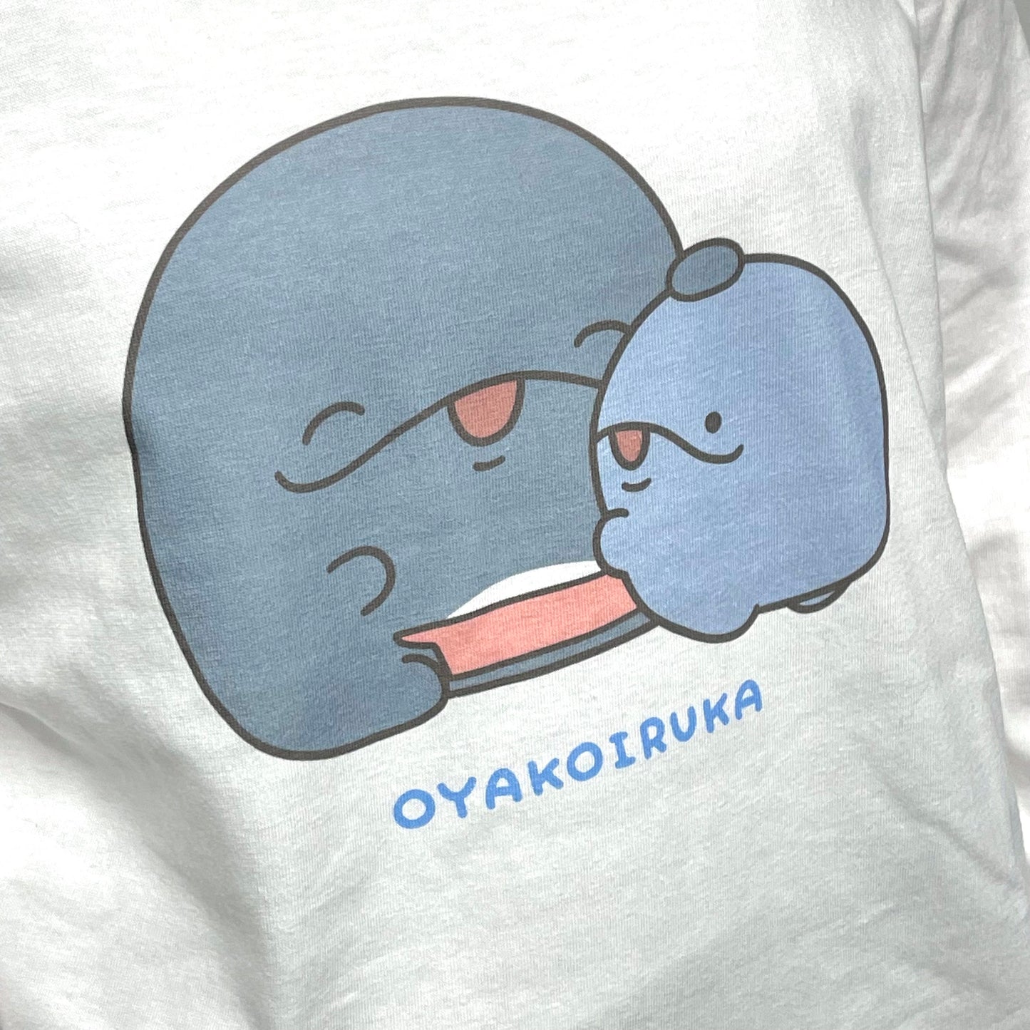 【親子イルカ】リブなしロングTシャツ【4月中旬発送】