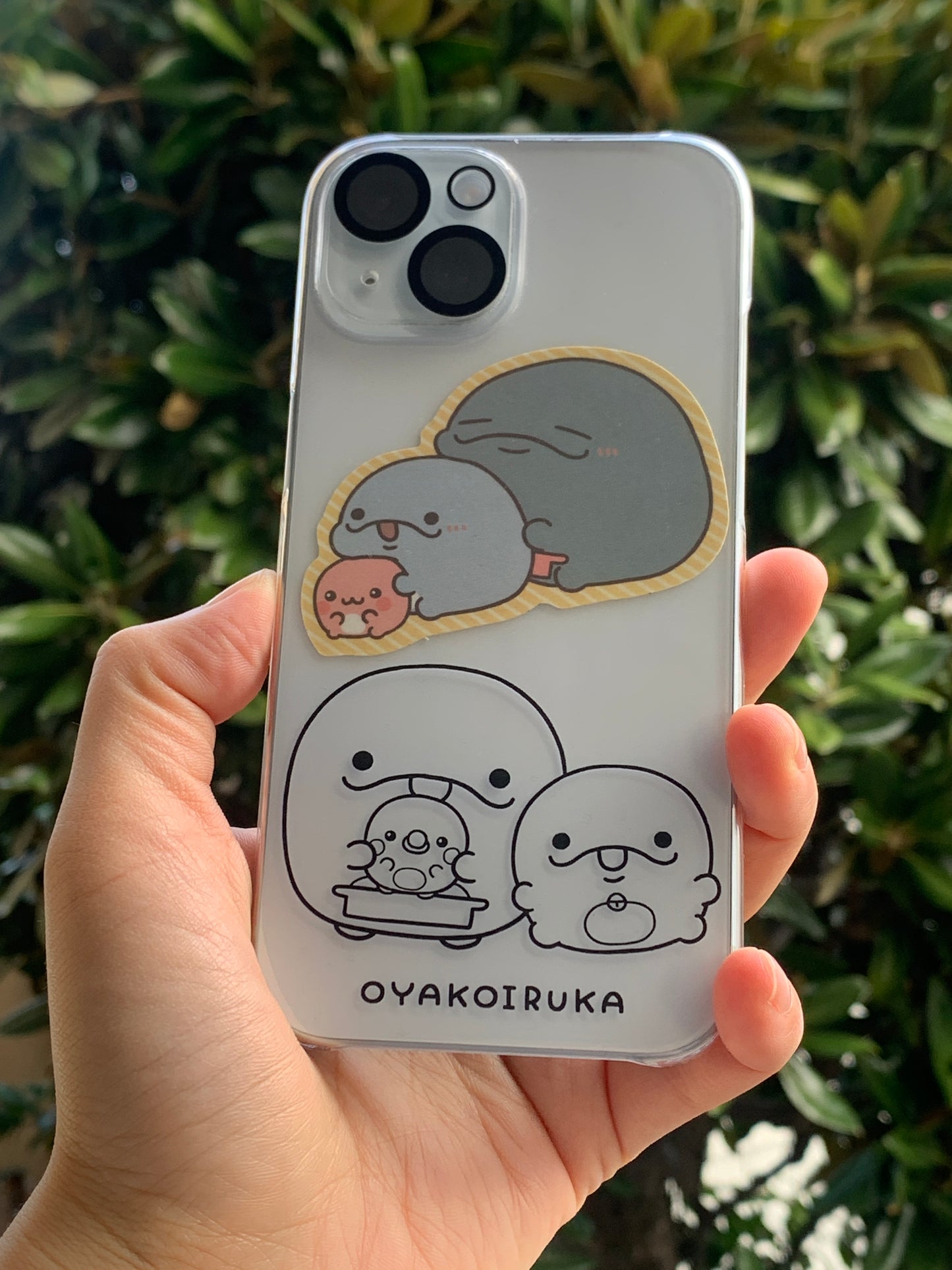 【親子イルカ】ほぼ全機種対応スマホケース【5月下旬発送】
