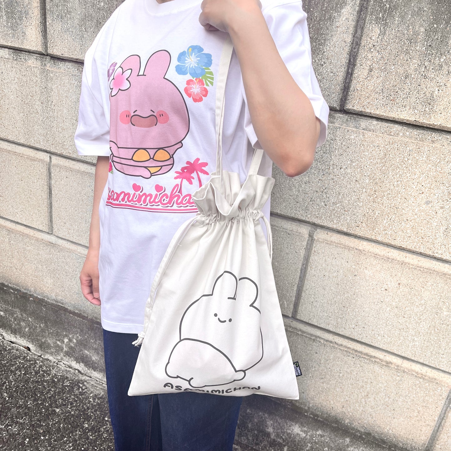 【あさみみちゃん】巾着バッグ【7月下旬発送】