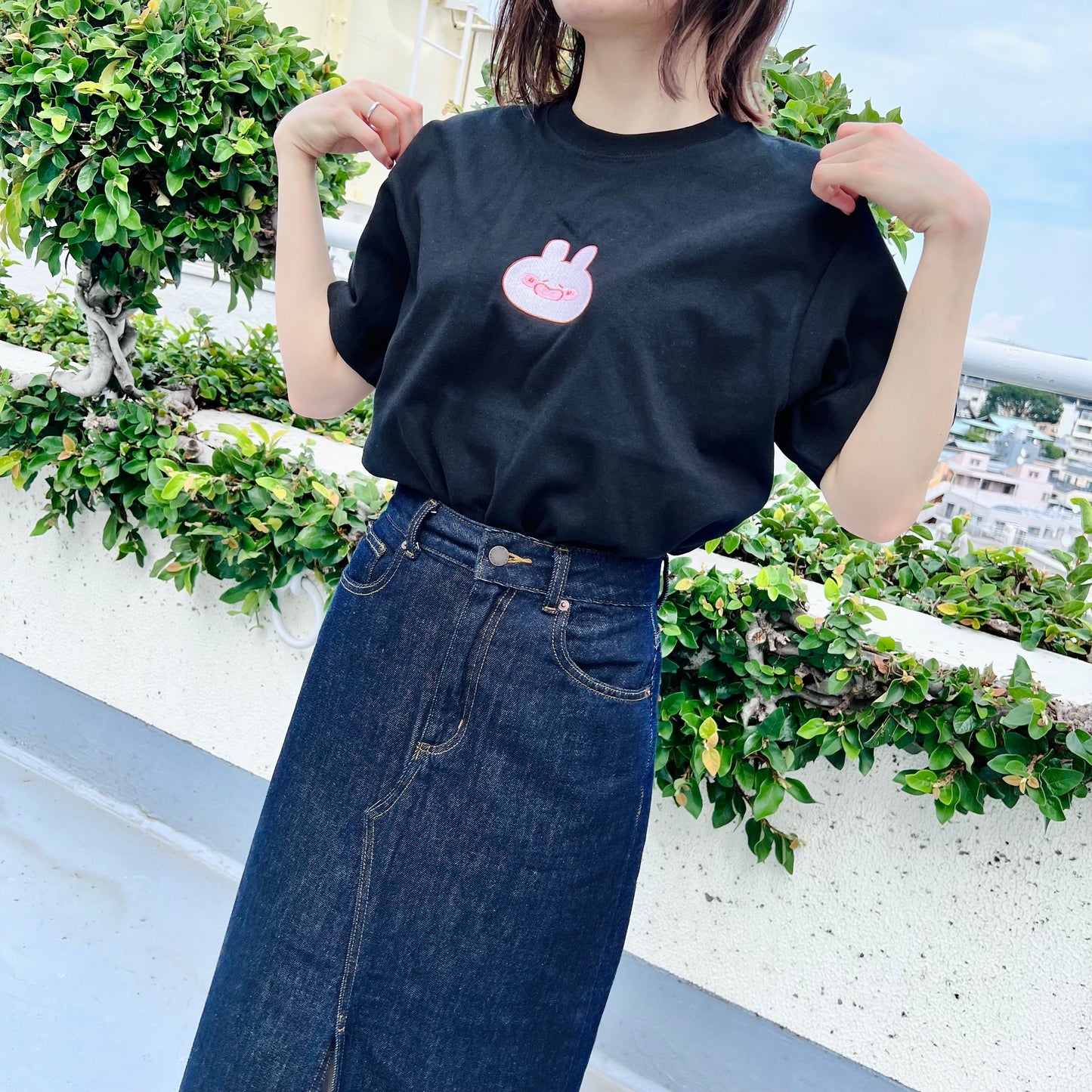 [<tc>ASAMIMI-CHAN</tc>] Let's all link coordinate❣️ Embroidered T-shirt (ASAMIMI BASIC 2024 JULY) [Shipped in late September]