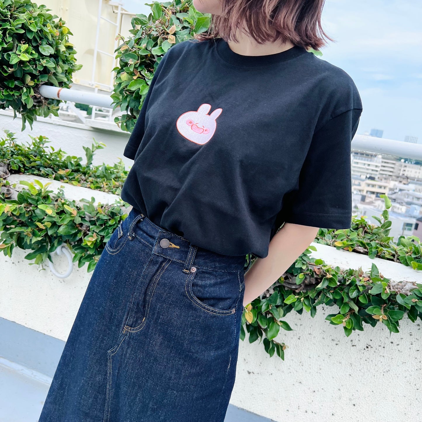 [<tc>ASAMIMI-CHAN</tc>] Let's all link coordinate❣️ Embroidered T-shirt (ASAMIMI BASIC 2024 JULY) [Shipped in late September]