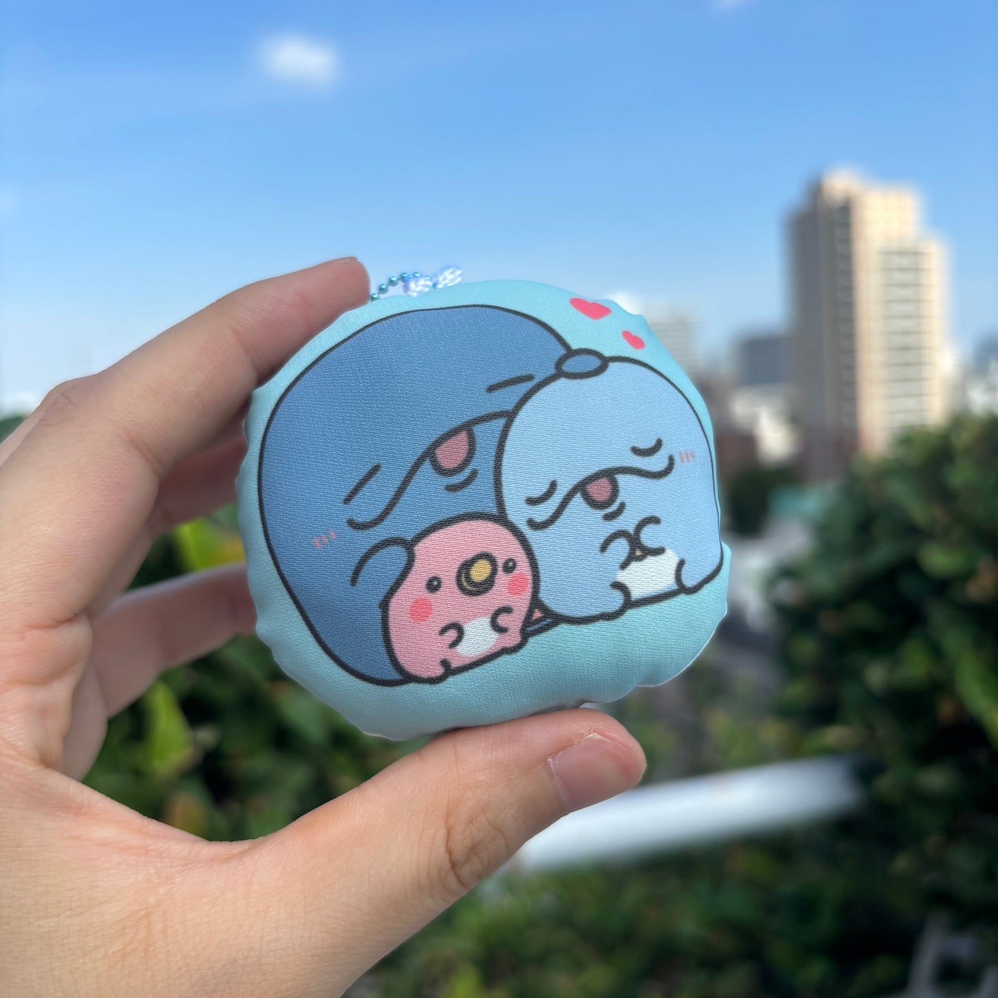 【親子イルカ】クッションキーホルダー