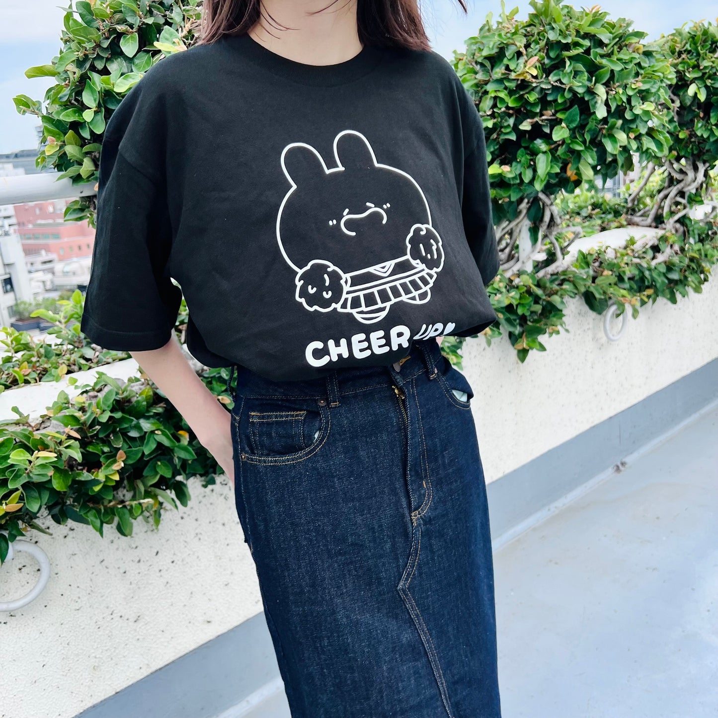 [Asamimi-chan] I'm rooting for you big silhouette T-shirt (CHEER UP! series) [shipped in late September]