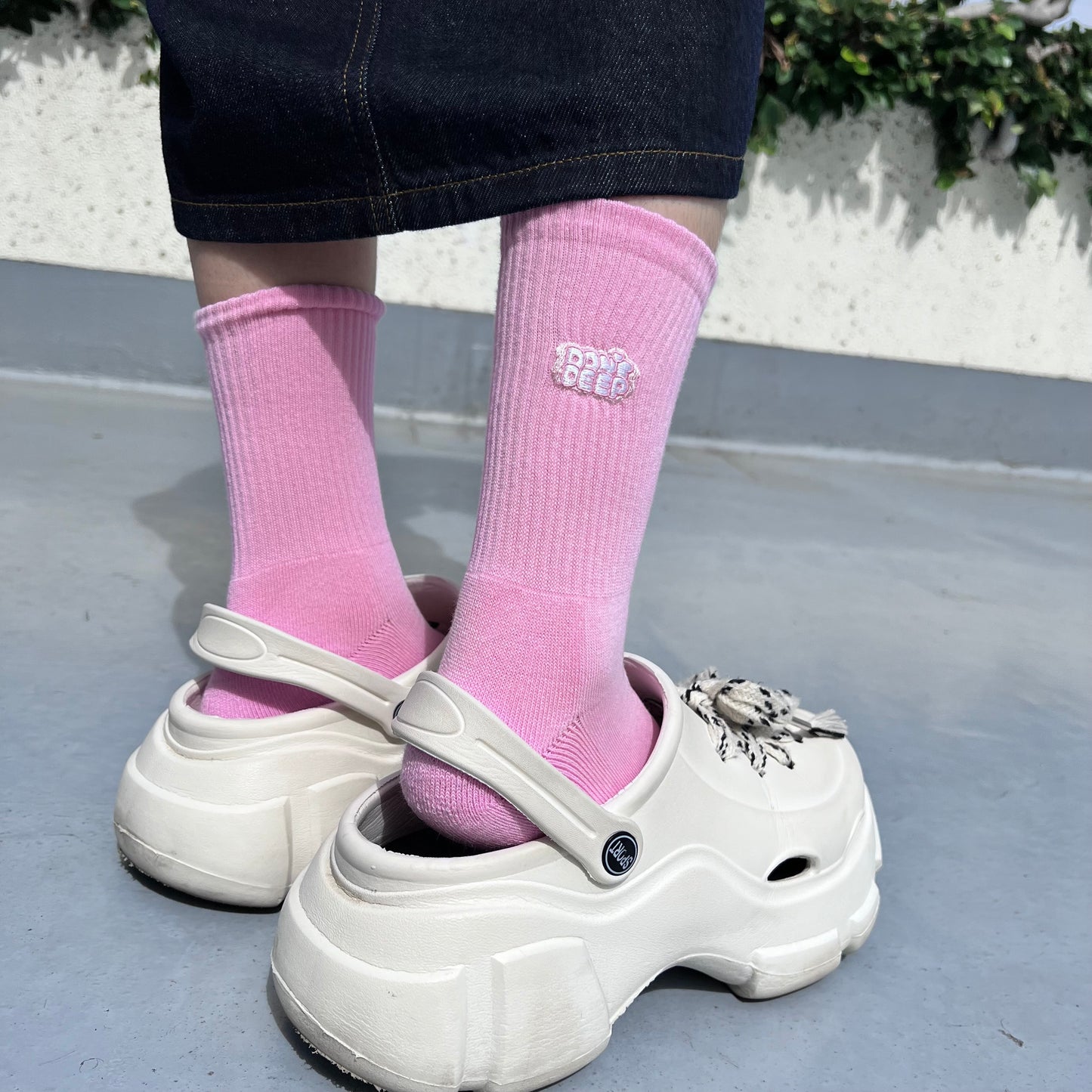 [Asamimi-chan] Don't deep❣️ Chaussettes côtelées avec logo brodé (ASAMIMI BASIC 2024 JUILLET) [Expédié fin septembre]