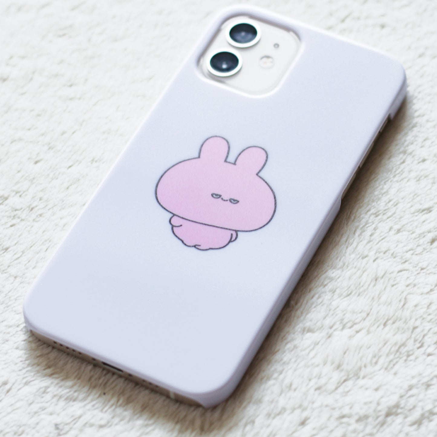 [Asamimi-chan] Half-eyed Asamimi smartphone case compatible with almost all models (white) [shipped in late September]