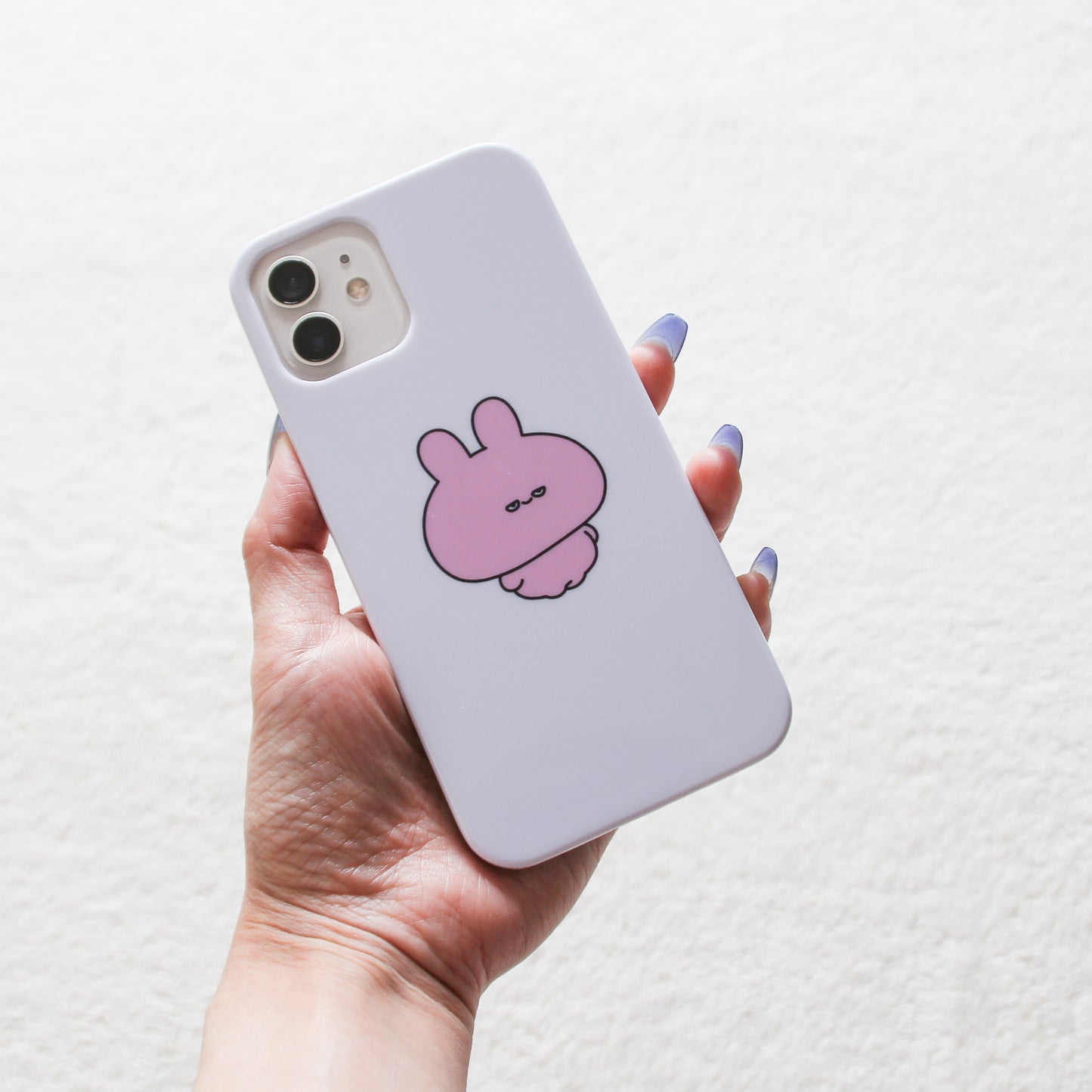 [Asamimi-chan] Half-eyed Asamimi smartphone case compatible with almost all models (white) [shipped in late September]