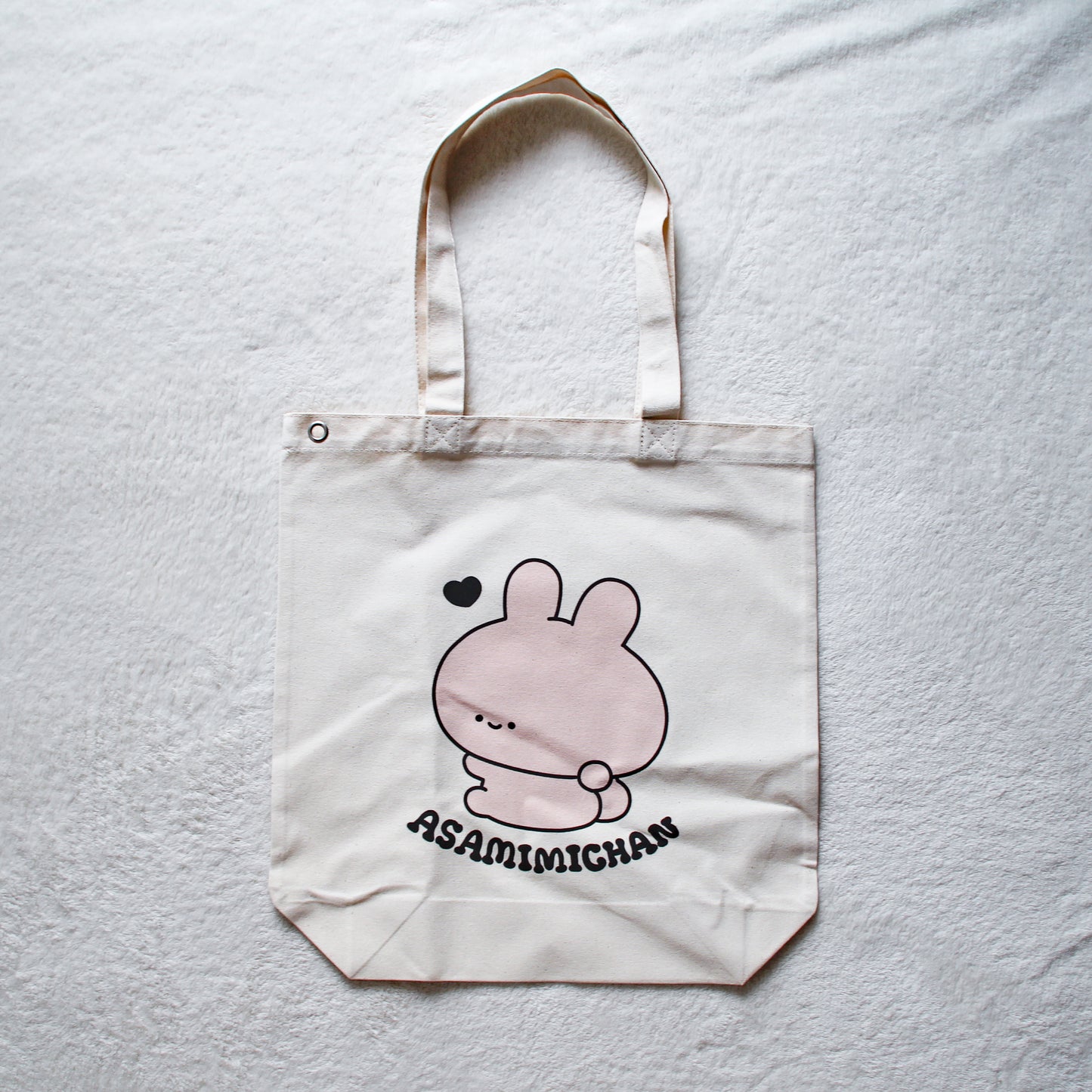 [<tc>ASAMIMI-CHAN</tc>]LOVE MYSELF♡Tote bag with eyelets (ASAMIMI BASIC 2024 JULY) [Shipped in late September]