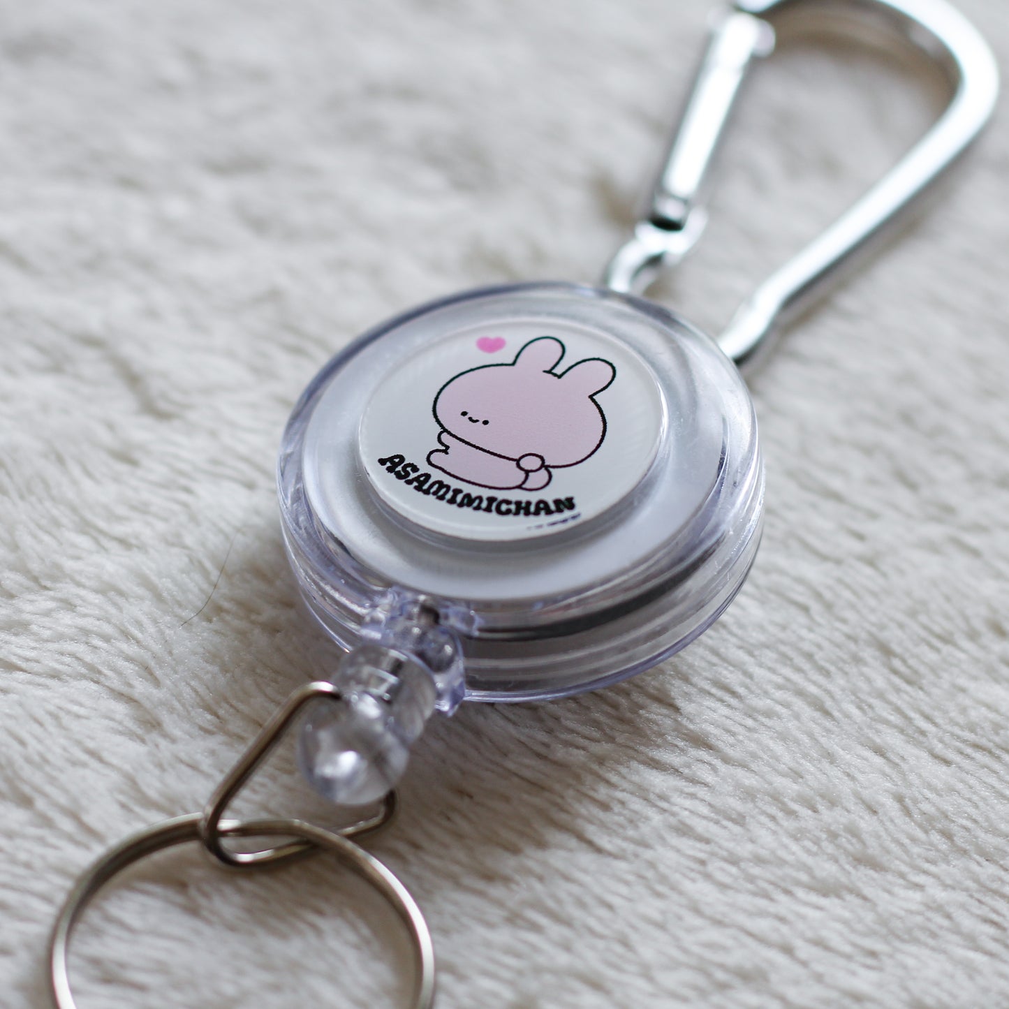 [<tc>ASAMIMI-CHAN</tc>] Stretching ❣ Asamimi's reel chain type carabiner key chain (ASAMIMI BASIC 2024 JULY) [Shipped in late September]