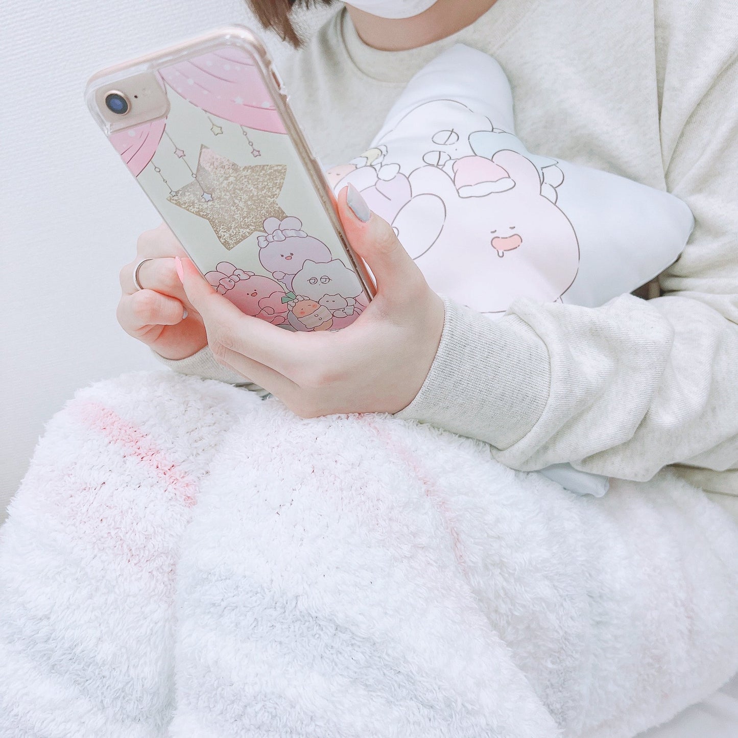 [ASAMIMI-CHAN] Custodia per iPhone con glitter Twinkle Twinkle Star (Pigiama Party) [Spedito a metà ottobre]