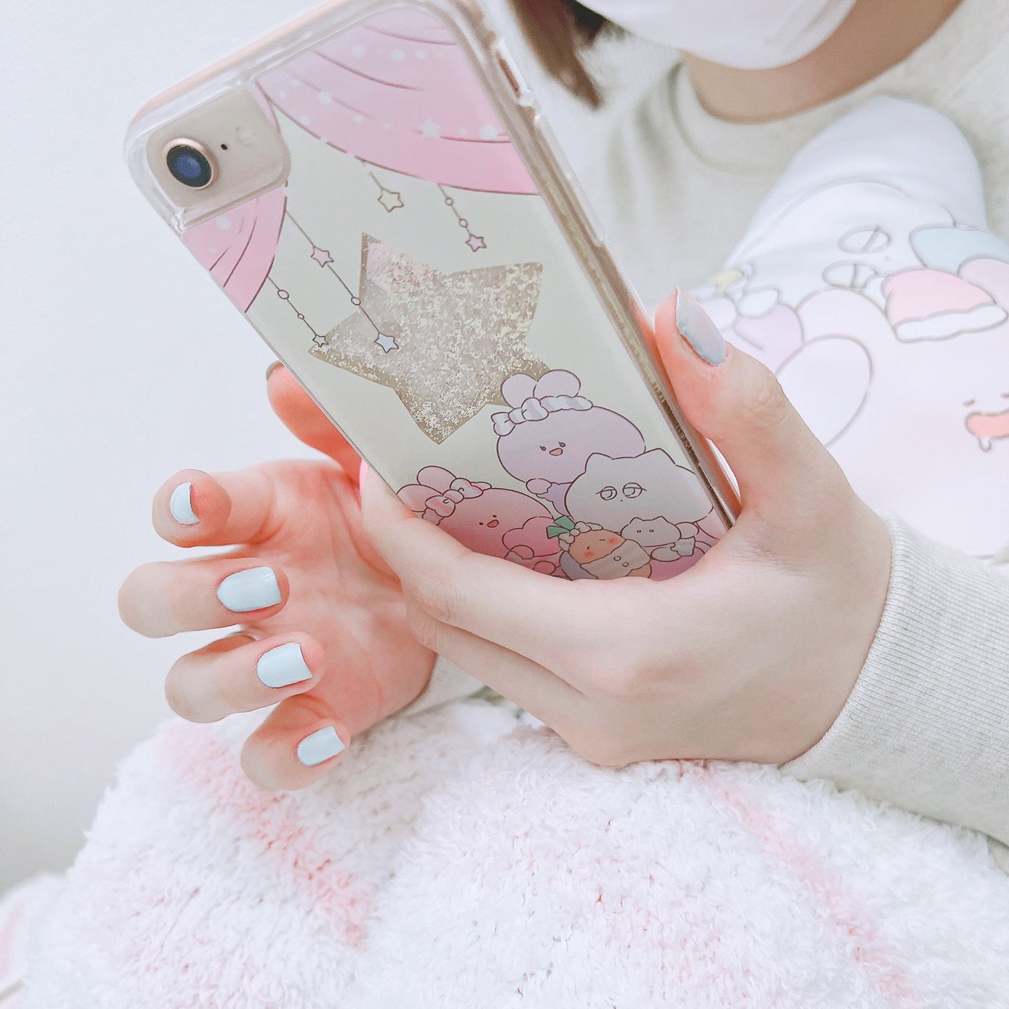 [ASAMIMI-CHAN] Custodia per iPhone con glitter Twinkle Twinkle Star (Pigiama Party) [Spedito a metà ottobre]