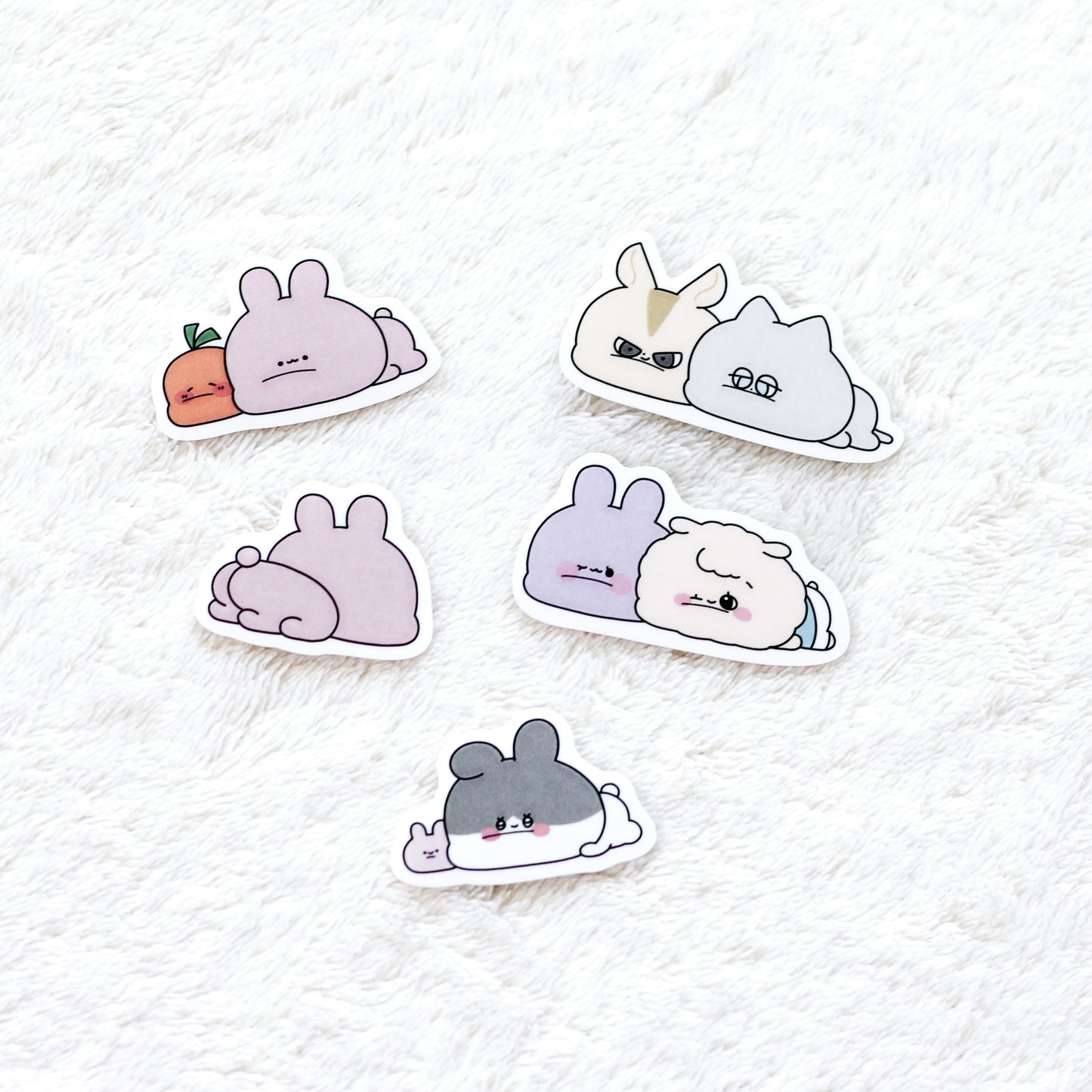 [ASAMIMI-CHAN 】Daramunni♡Everyone Together Sticker Set of 5【Shipping in mid-November】