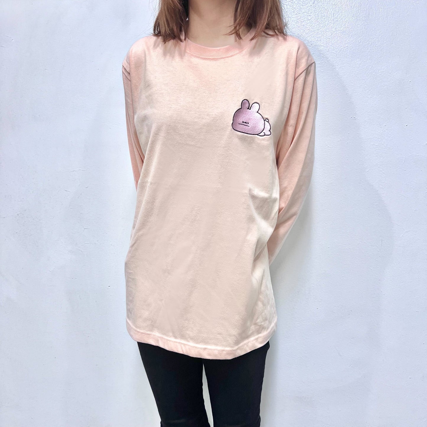 [ASAMIMI-CHAN ] Daramuni♡ embroidered long sleeve T-shirt [Shipping in mid-November]