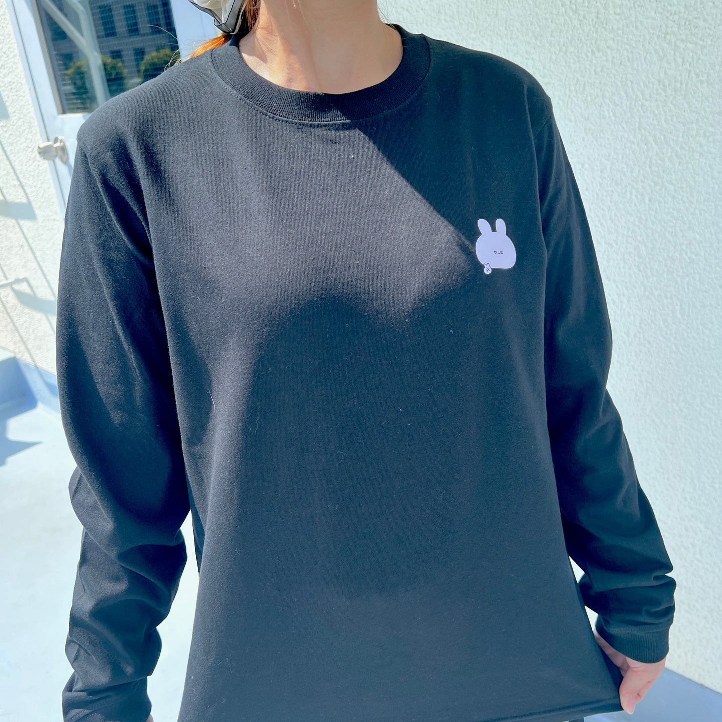 【あさみみちゃん】ワンポイント半目プリント長袖Tシャツ【10月中旬発送】