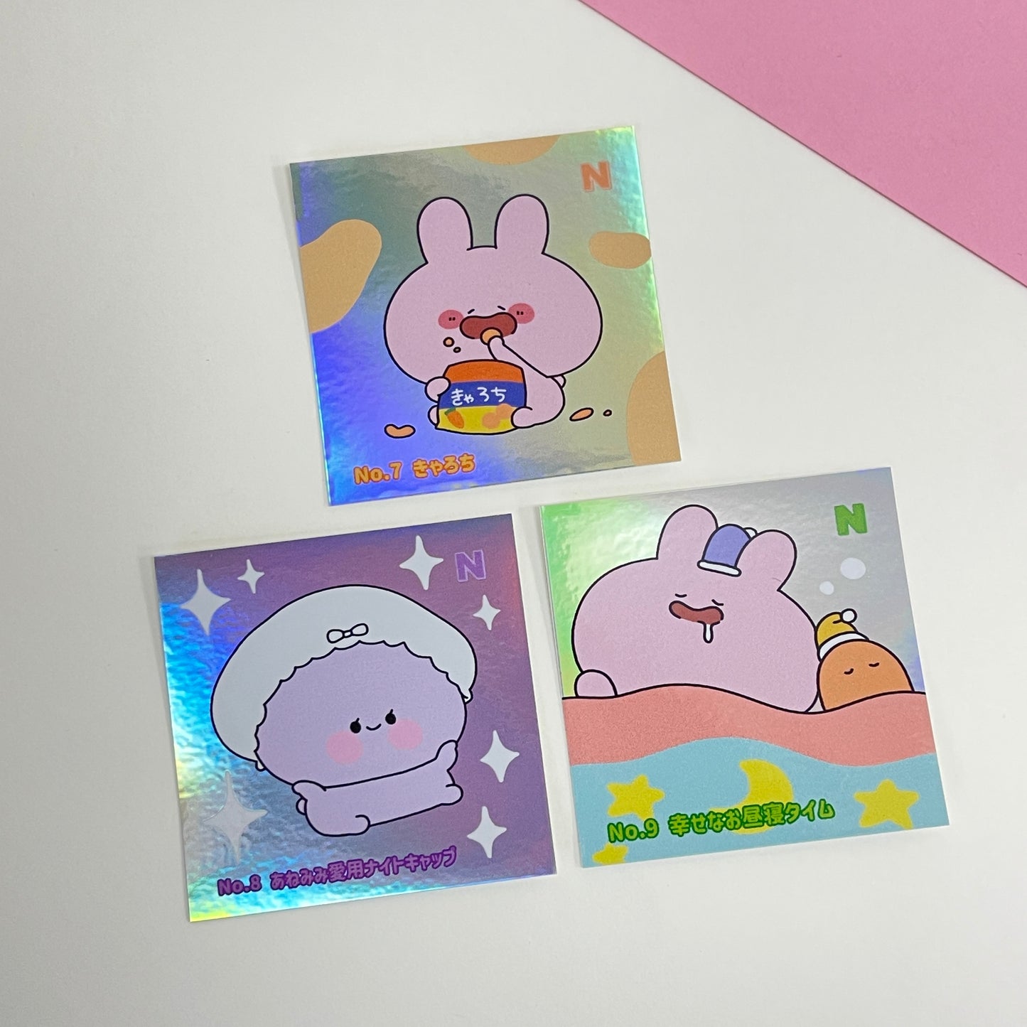 [<tc>ASAMIMI-CHAN</tc>] Random Square Holo Sticker (6 types in total) (ASAMIMI BASIC 2024 APRIL)