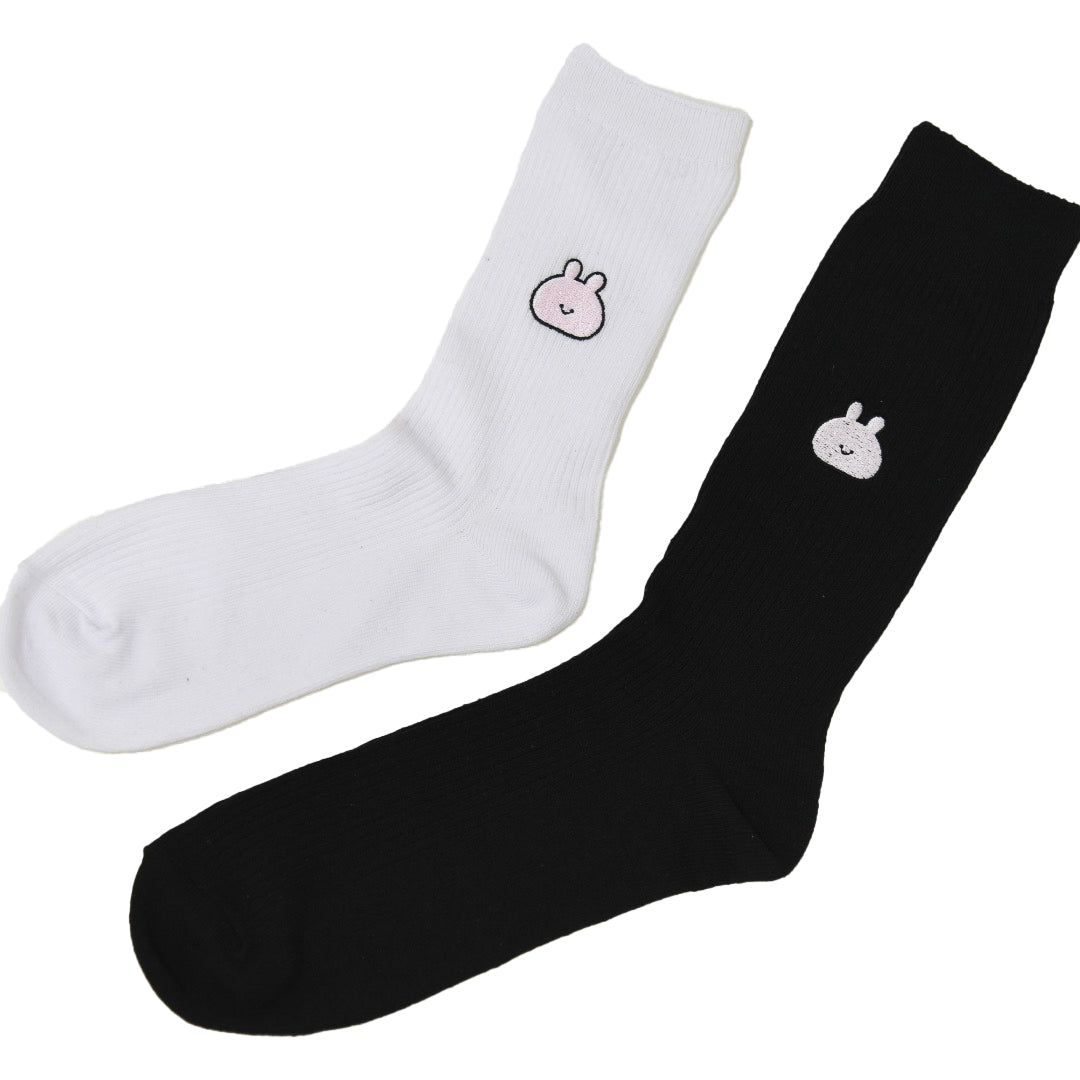 [<tc>ASAMIMI-CHAN</tc>] Asamimi one-point embroidery socks (23-25cm) (ASAMIMI BASIC 2024 JULY) [shipped in late September]