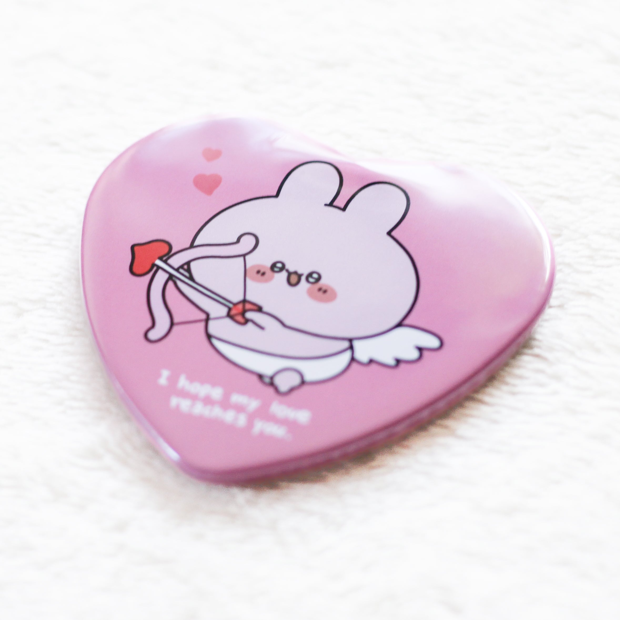 ASAMIMI-CHAN] ASAMIMI Cupid Heart Can Badge [Shipping in mid