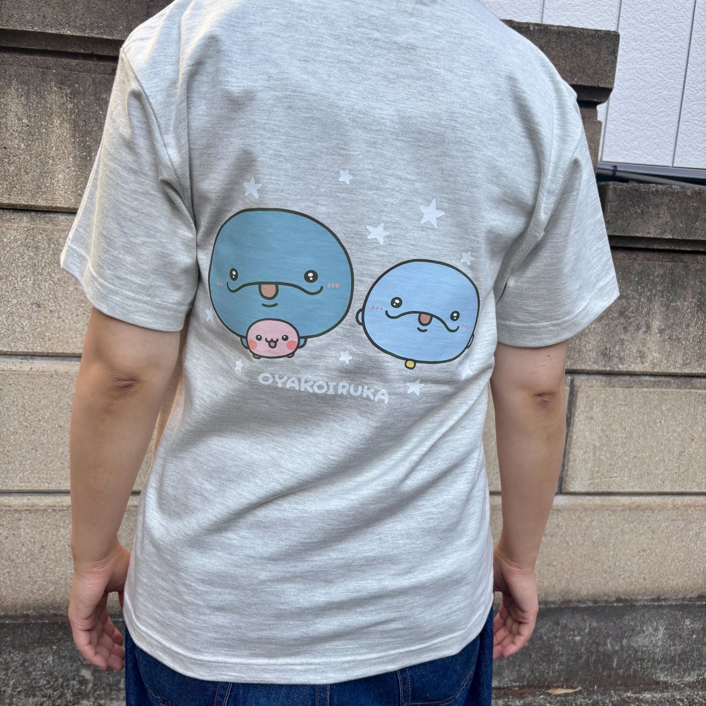 【親子イルカ】両面プリントTシャツ【7月下旬発送】