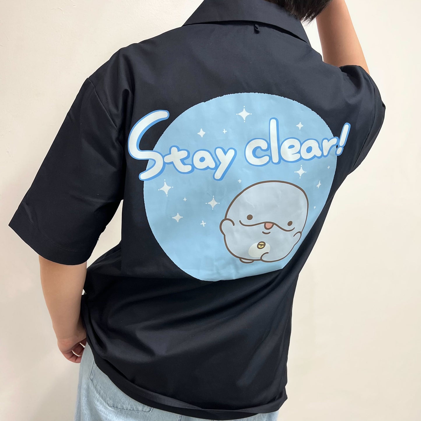 【親子イルカ】T/Cオープンカラーシャツ（ワンサイズ）【6月中旬発送】