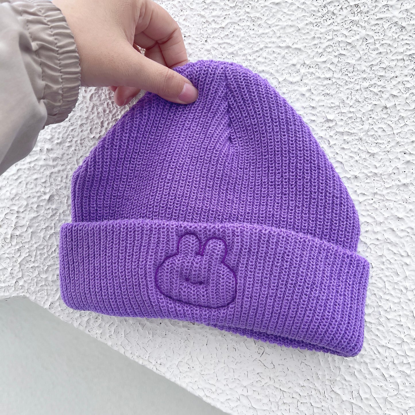 【あさみみちゃん】おかおの刺繍ニット帽【2月中旬発送】