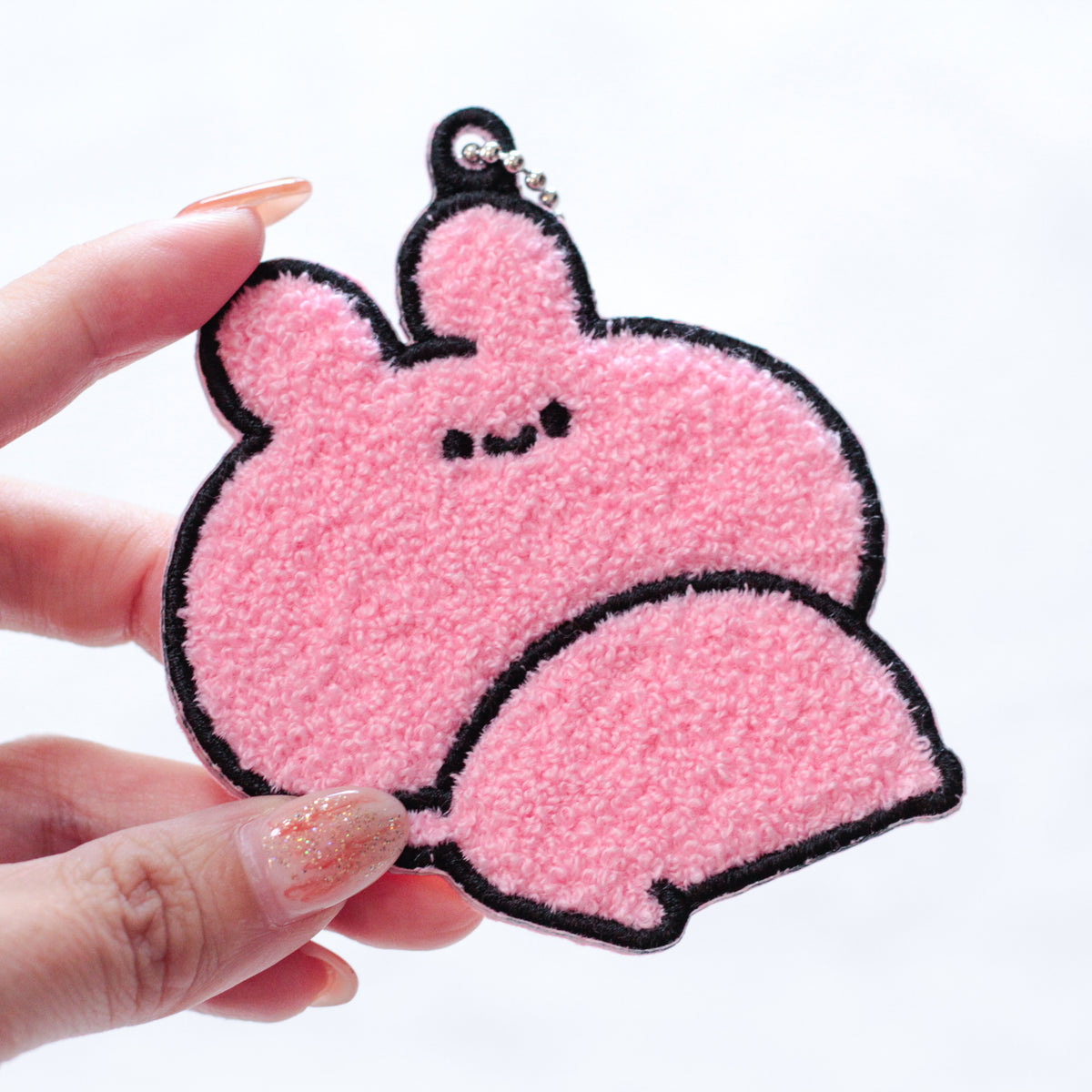 【あさみみちゃん】サガラ刺繍ワッペンキーホルダー【10月下旬発送】