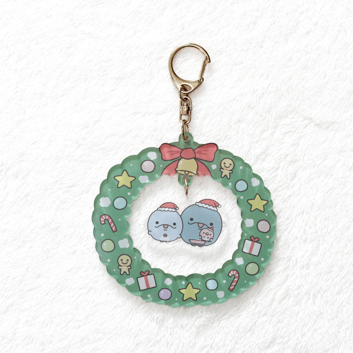 【親子イルカ】クリスマスリースアクキー【11月下旬発送】