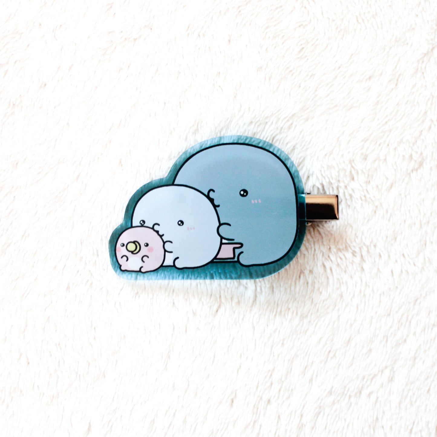 【親子イルカ】選べる♪クリアカラー前髪クリップコンプリートセット（全5種）【9月下旬発送】