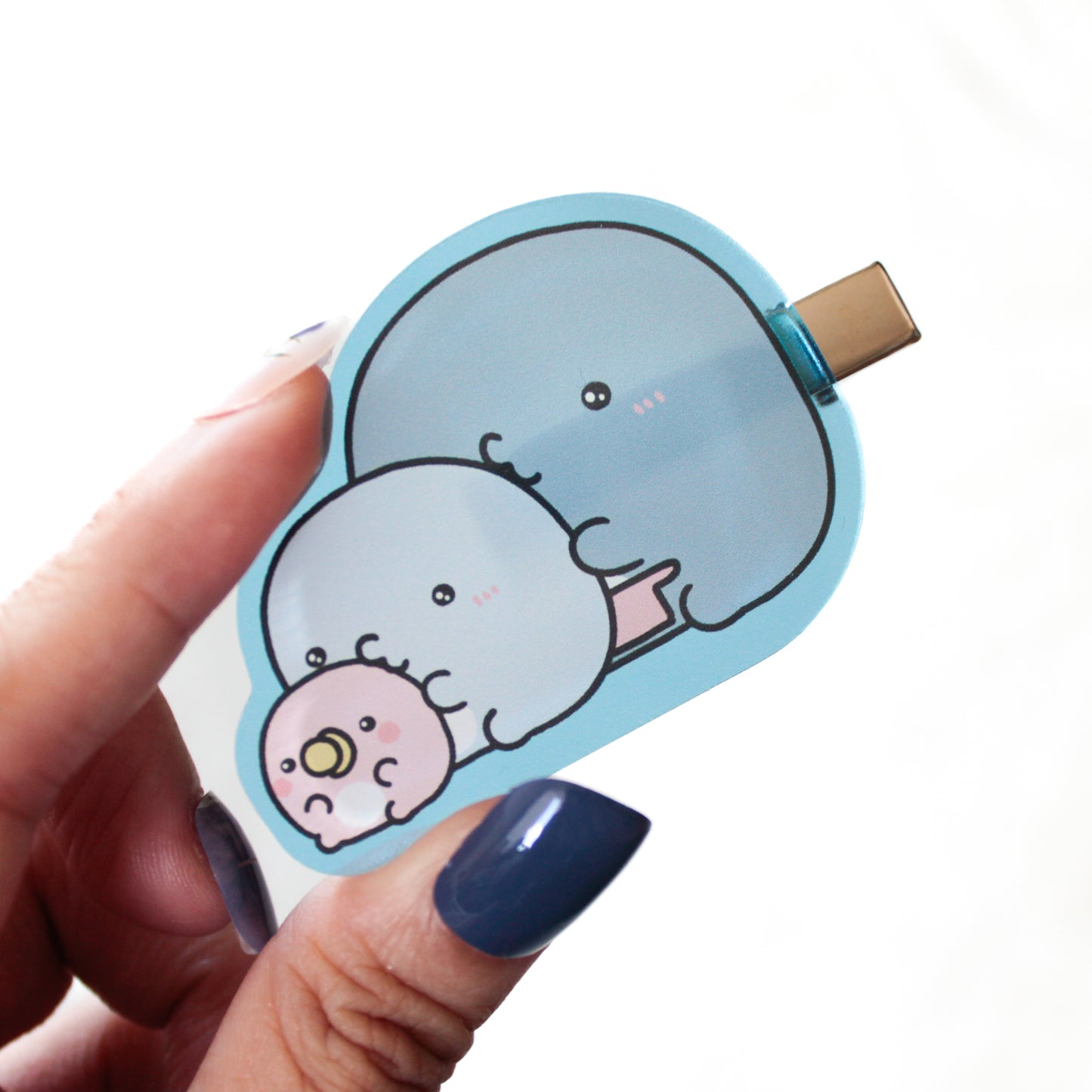 【親子イルカ】選べる♪クリアカラー前髪クリップコンプリートセット（全5種）【9月下旬発送】