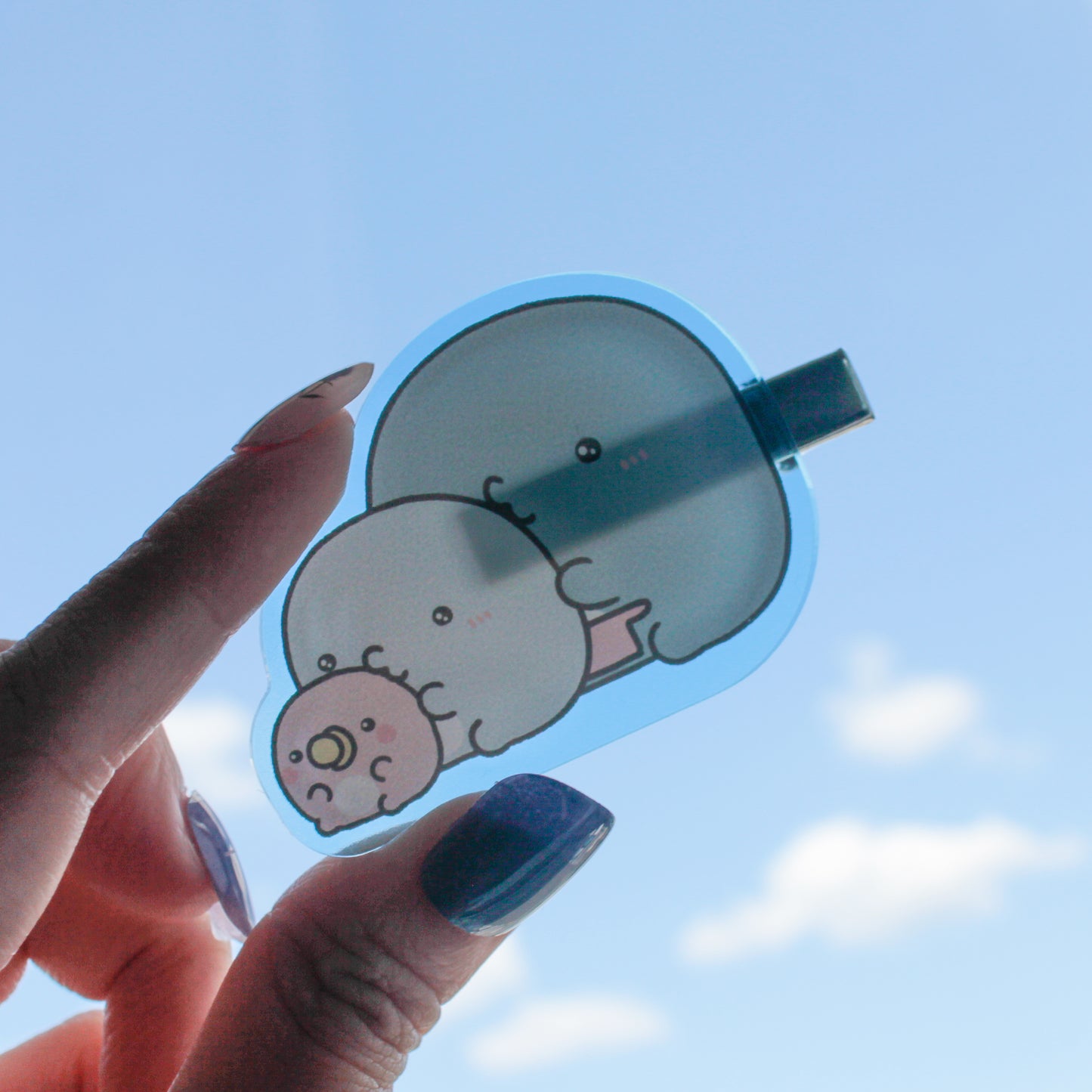 【親子イルカ】選べる♪クリアカラー前髪クリップコンプリートセット（全5種）【9月下旬発送】