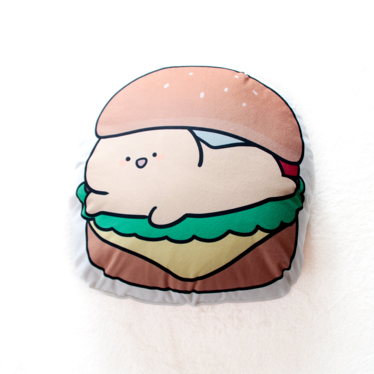[KOMARIZAURUSU] Hamburger 🍔 Big Die-Cut Cushion [Versand Mitte Oktober]