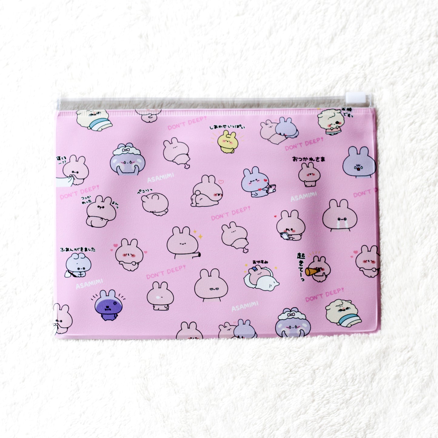 [ANEMIMICHAN] Pochette con cerniera trasparente a fantasia integrale [Spedizione a metà ottobre]