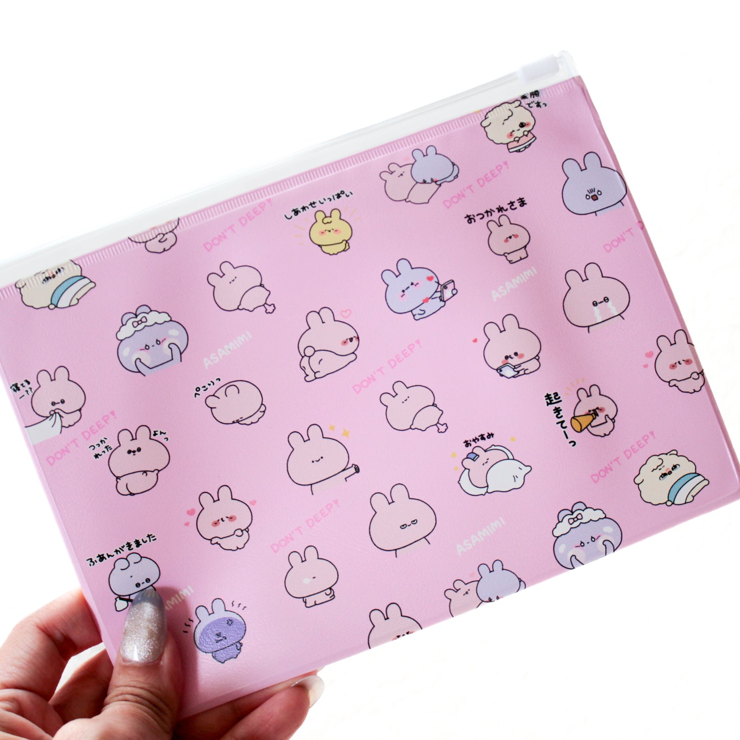 [ANEMIMICHAN] Pochette con cerniera trasparente a fantasia integrale [Spedizione a metà ottobre]