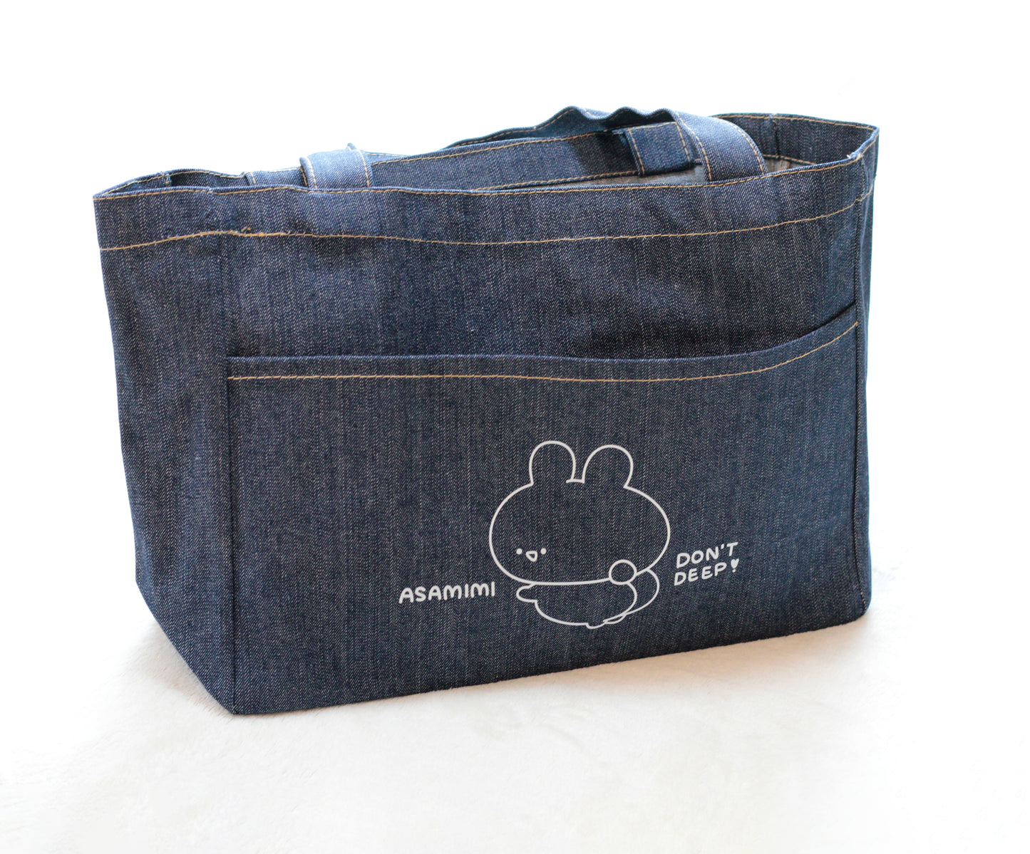 【あさみみちゃん】デニムフロントポケットトートバッグ【4月中旬発送】