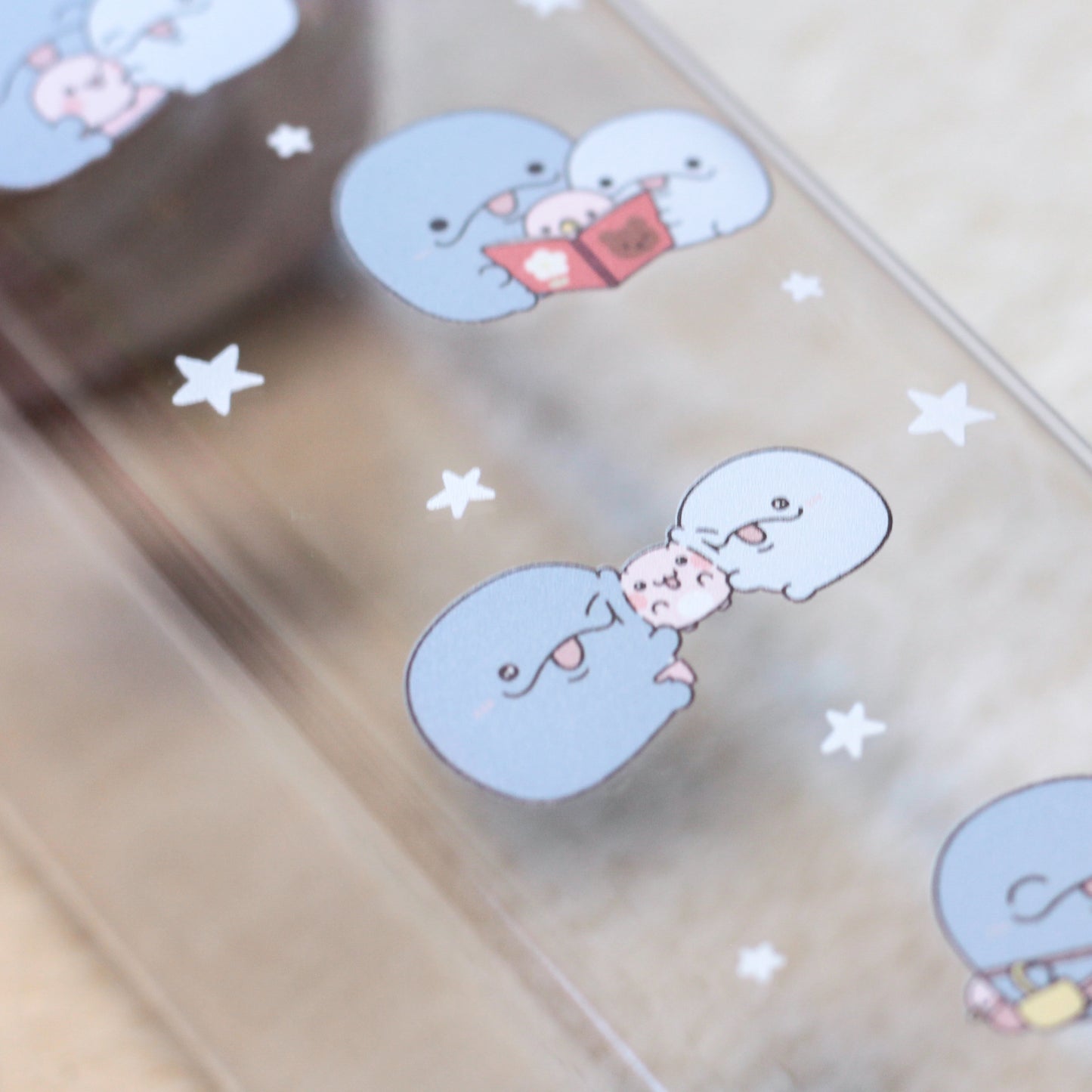 【親子イルカ】スクエアクリアボトル【5月下旬発送】