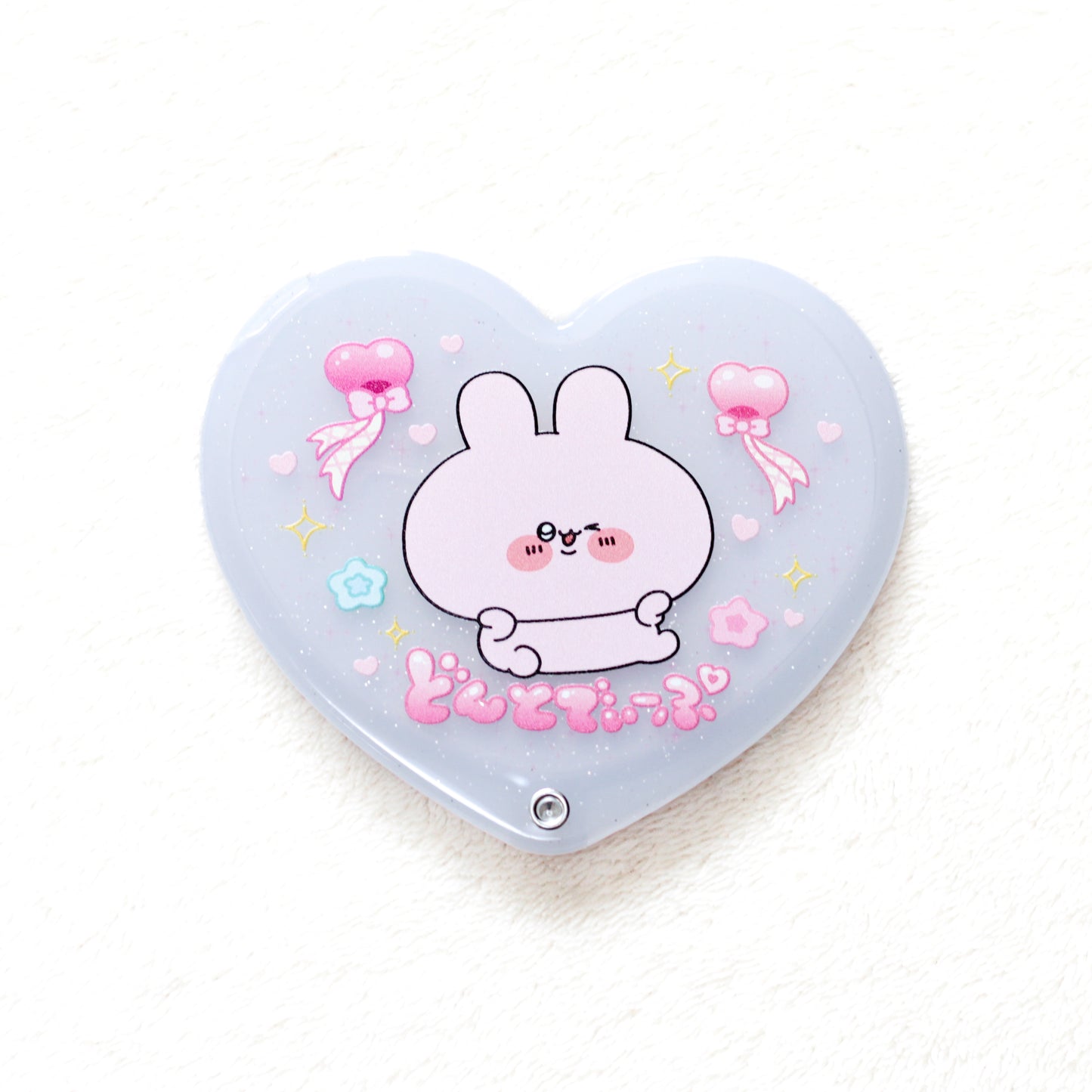 [ASAMIMICHAN] Glitter Heart Slide Mirror [Shipping in late-June]
