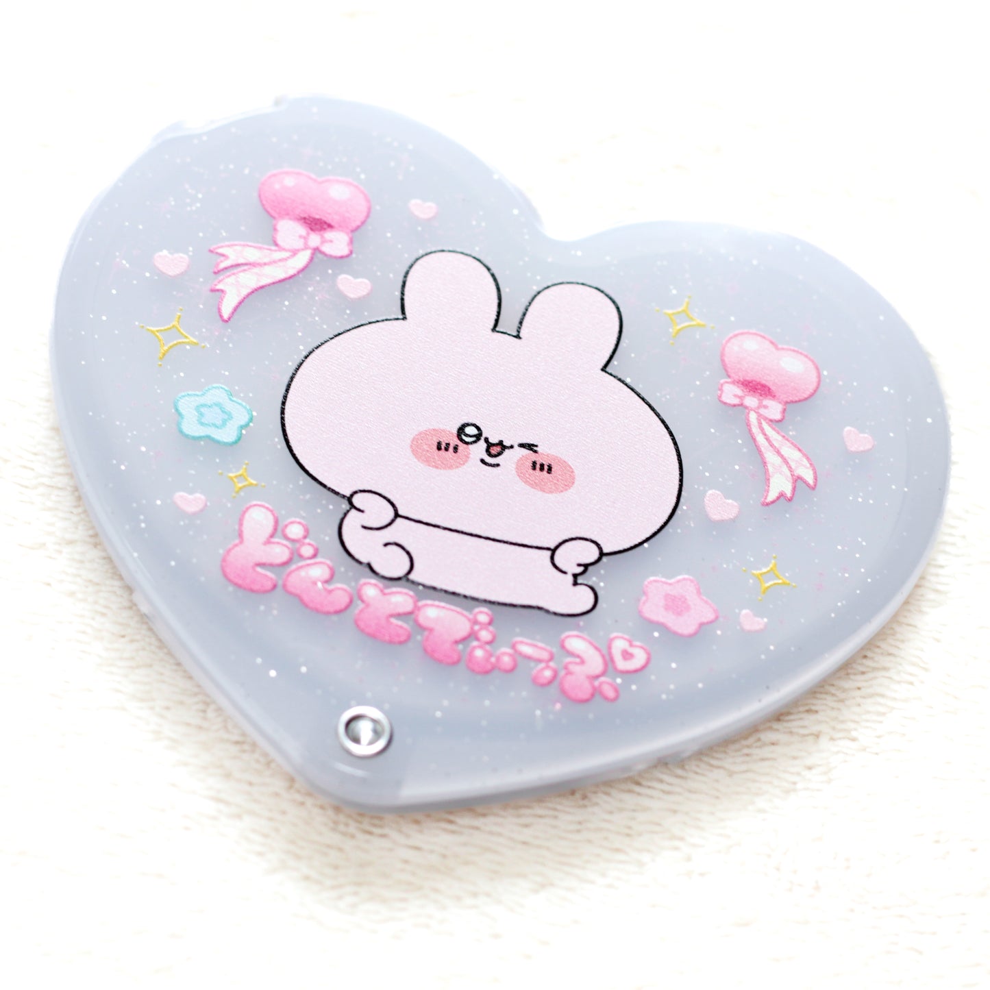 [ASAMIMICHAN] Glitter Heart Slide Mirror [Shipping in late-June]