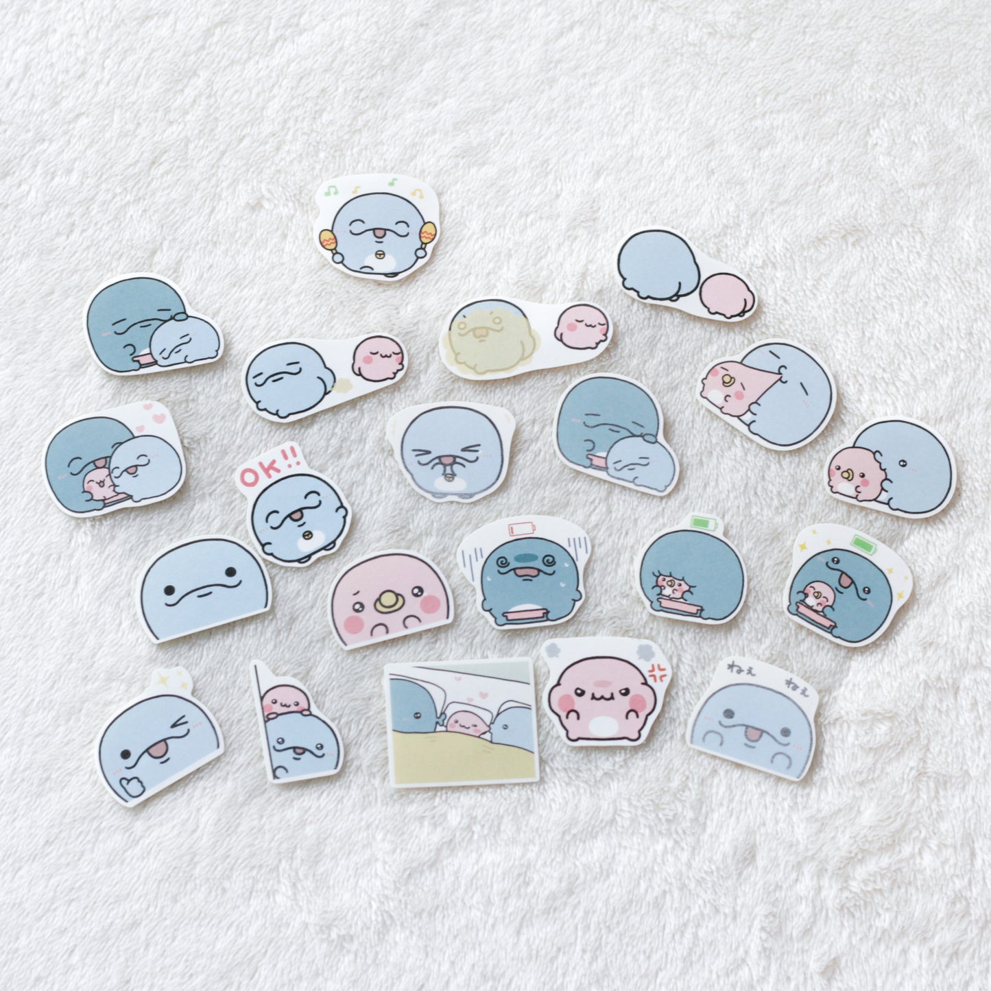 【親子イルカ】フレークシール（20枚入り）【6月下旬発送】