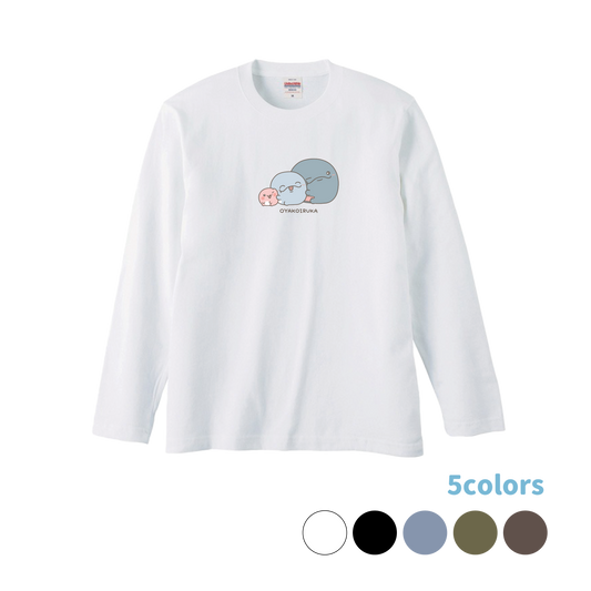 【親子イルカ】プリント長袖Tシャツ【4月中旬発送】