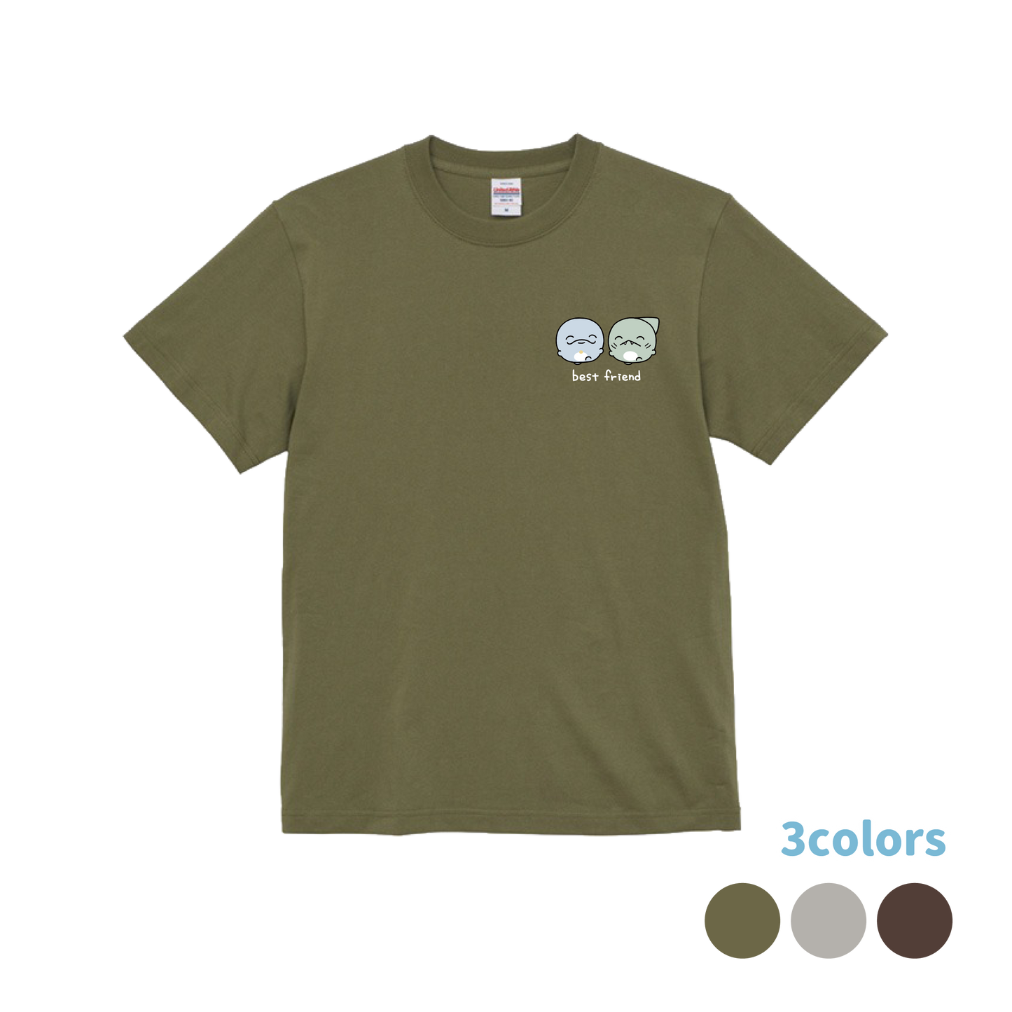 [OYAKOIRUKA] BEST FRIEND T-Shirt mit Stickerei [Versand Ende August]