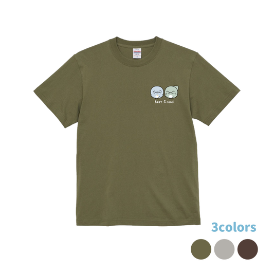 [OYAKOIRUKA] BEST FRIEND T-Shirt mit Stickerei [Versand Ende August]